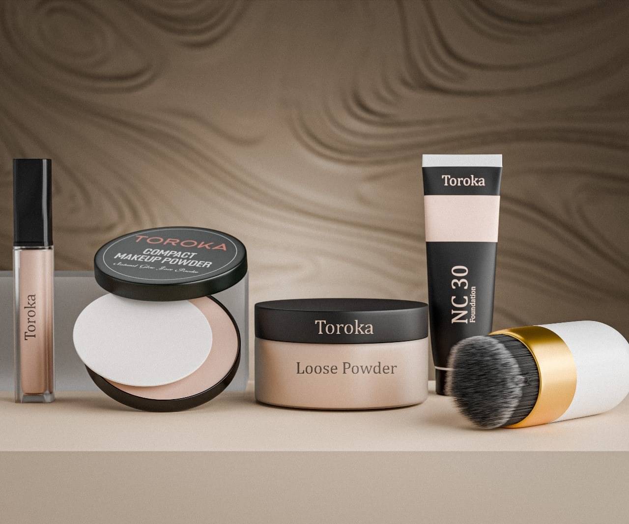     			Toroka Makeup Kit ( FOUNDATION::MAKEUP BRUSH )