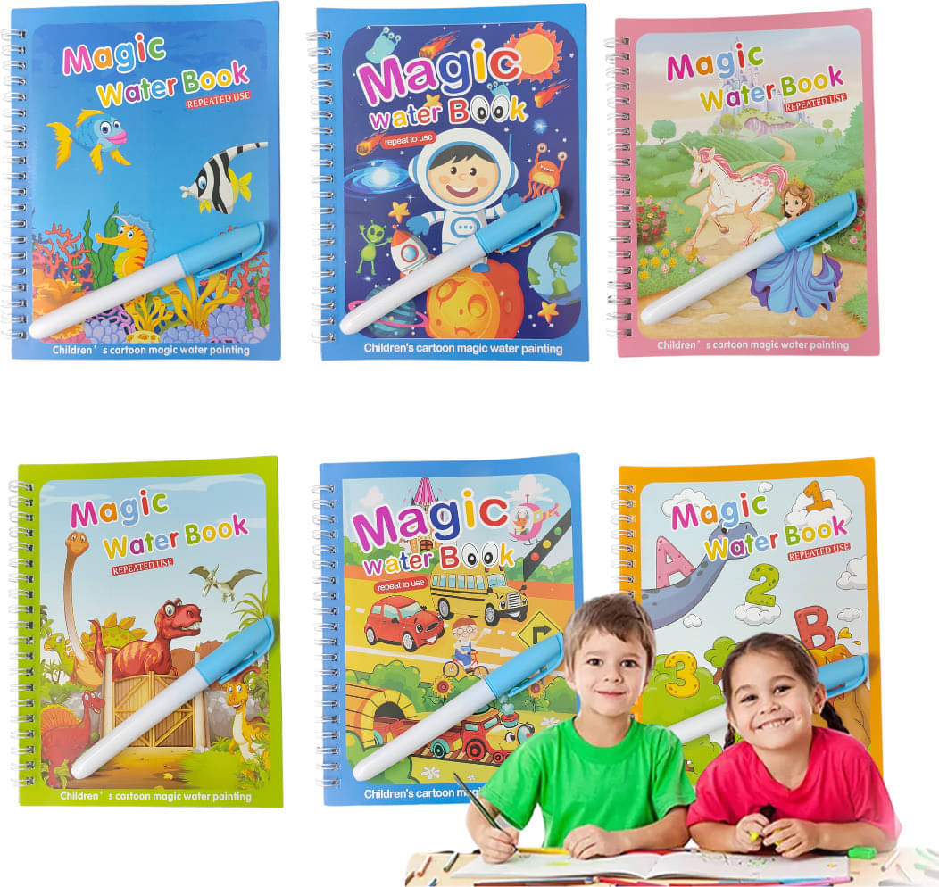     			Water Magic Book Pack of 6, Coloring Doodle Drawing Board Games for Kids
