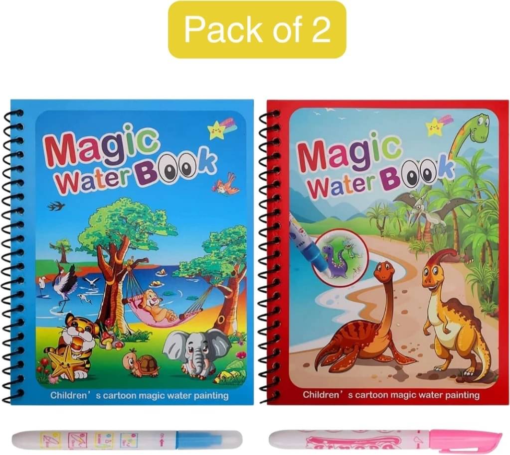 Water Magic Books | Set of 2 Random Books, Chunky-Size, Reusable Activity Book Water Magic Books | Set of 2 Random Books, Chunky-Size, Reusable Activity Book