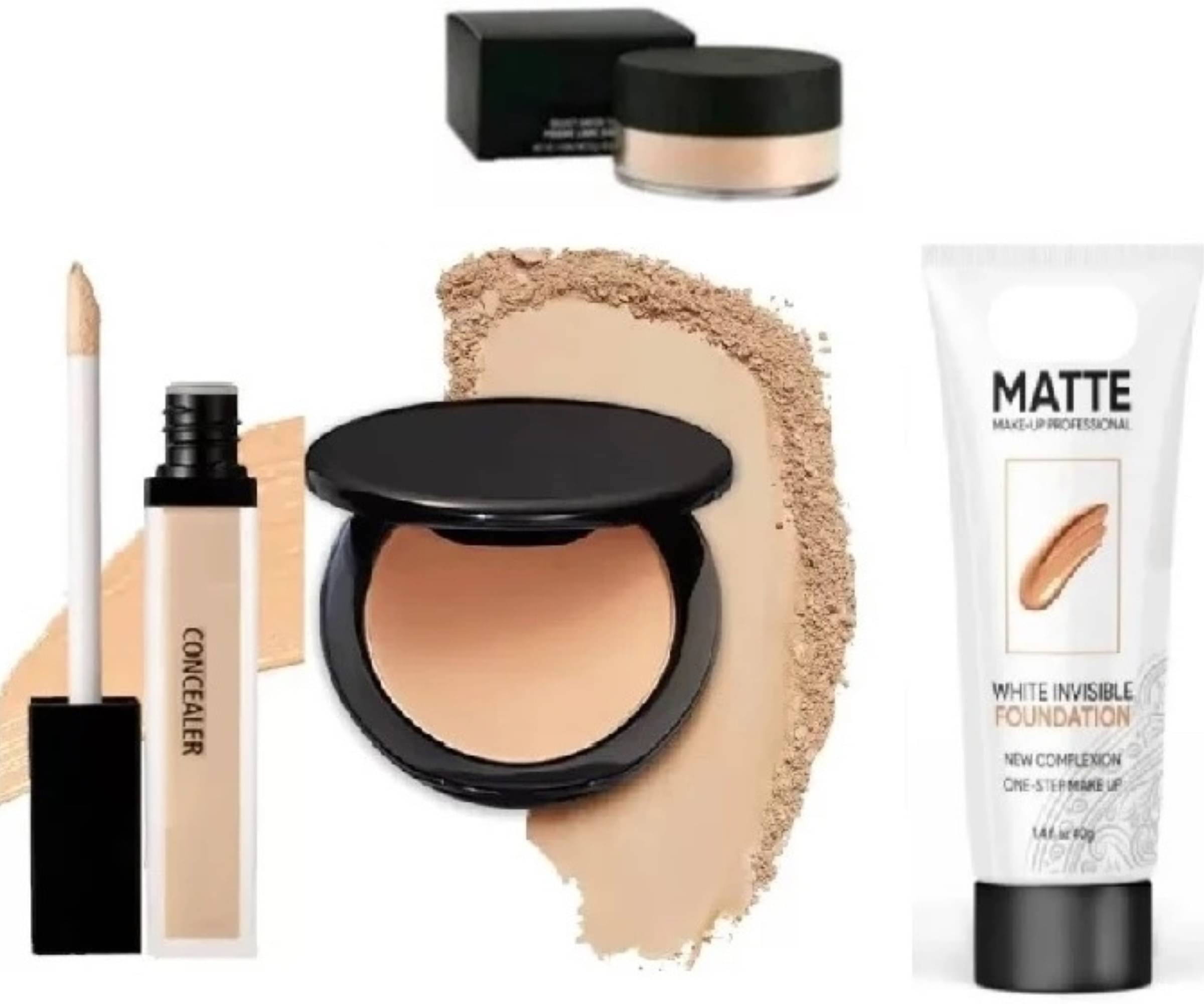    			Yelgo Makeup Kit ( Concealer::compact powder::foundation::loose powder )