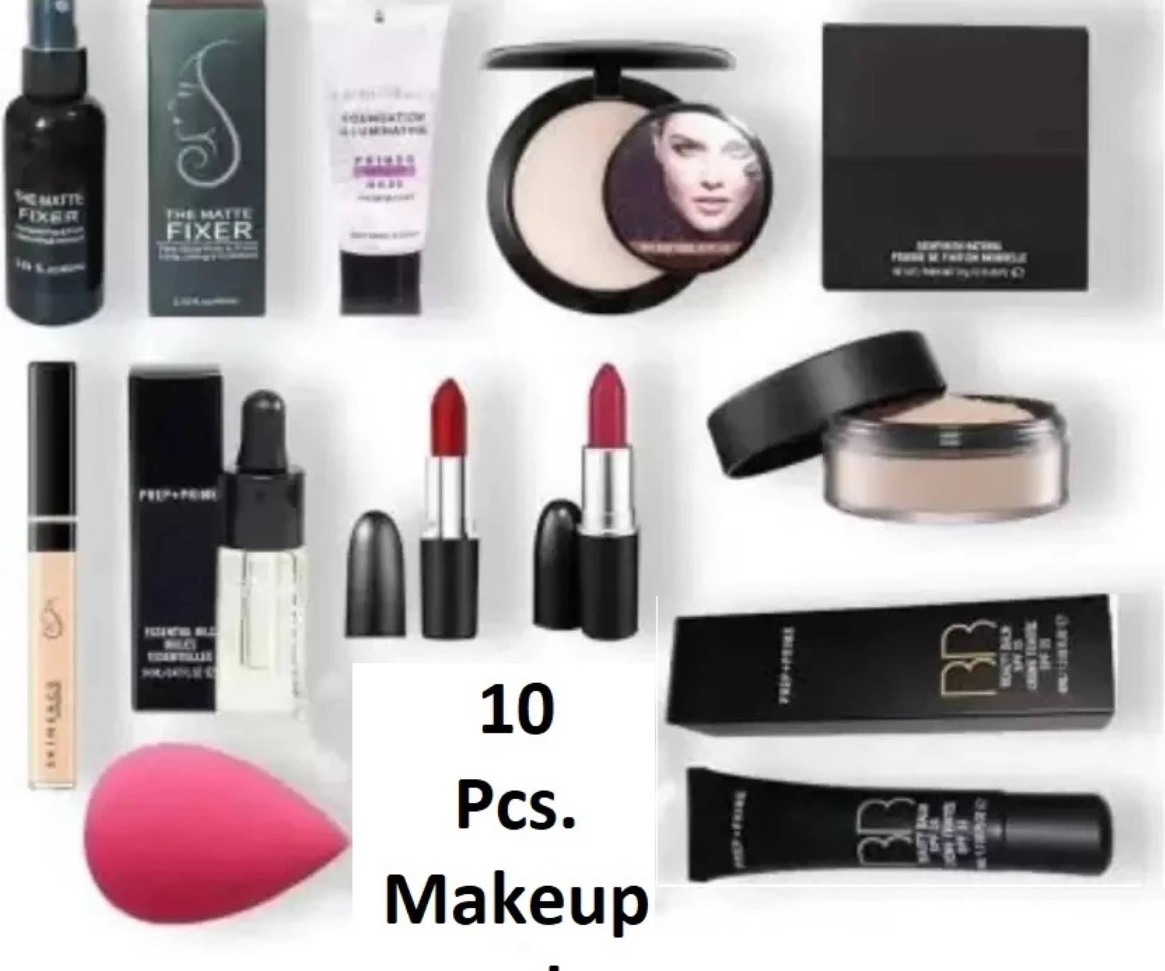 Yelgo Makeup Kit ( Fixer Primer Concealer Powder Compact Cream face serum Lipstick 2 Puff Primer ) Yelgo Makeup Kit ( Fixer Primer Concealer Powder Compact Cream face serum Lipstick 2 Puff Primer )