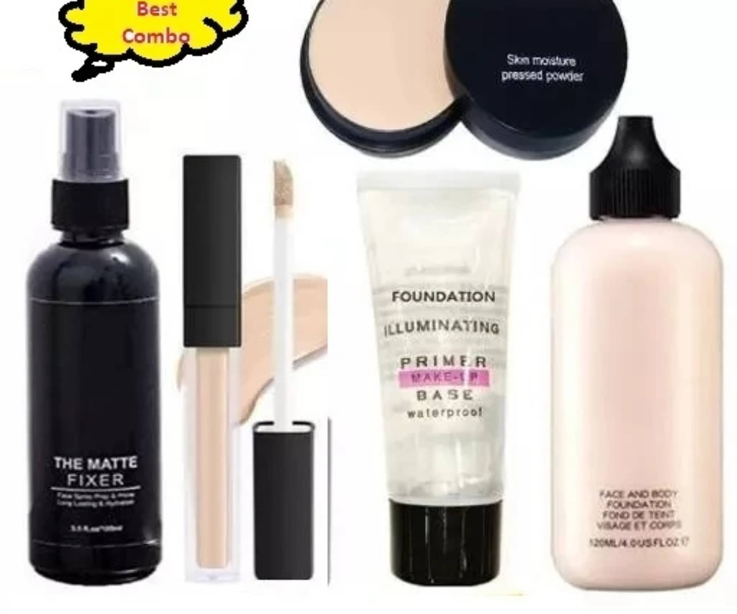 Yelgo Makeup Kit ( Fixer Setting Spray::Concealer::Primer::Foundation::Compact ) Yelgo Makeup Kit ( Fixer Setting Spray::Concealer::Primer::Foundation::Compact )