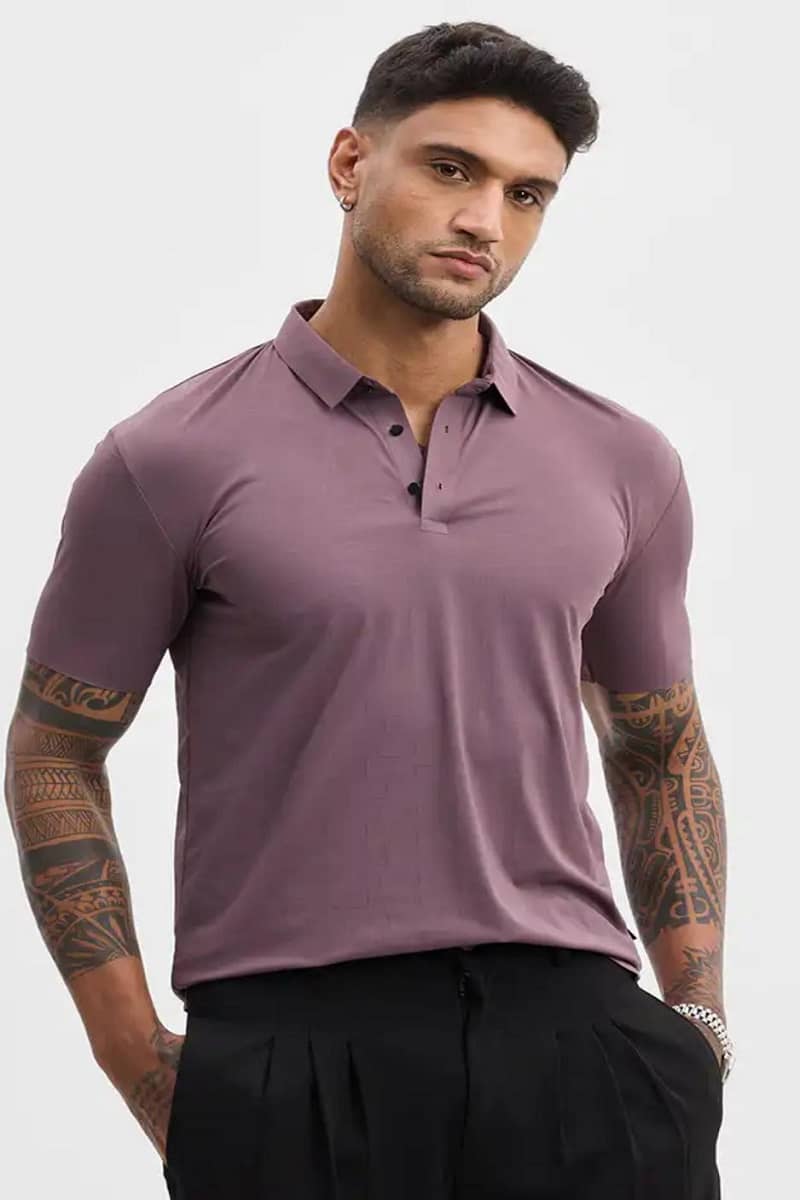 attitude start of fashion Men Cotton Regular Fit Solid Polo T Shirt ( Maroon )