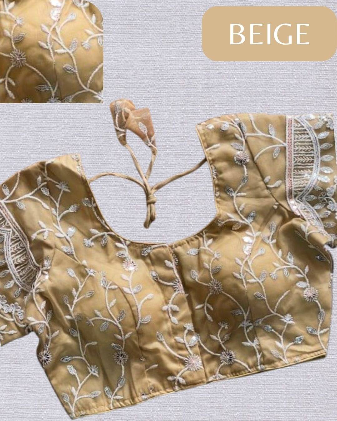 fancynine Beige Semi Stitched Net Women's Blouse ( Pack of 1 ) fancynine Beige Semi Stitched Net Women's Blouse ( Pack of 1 )