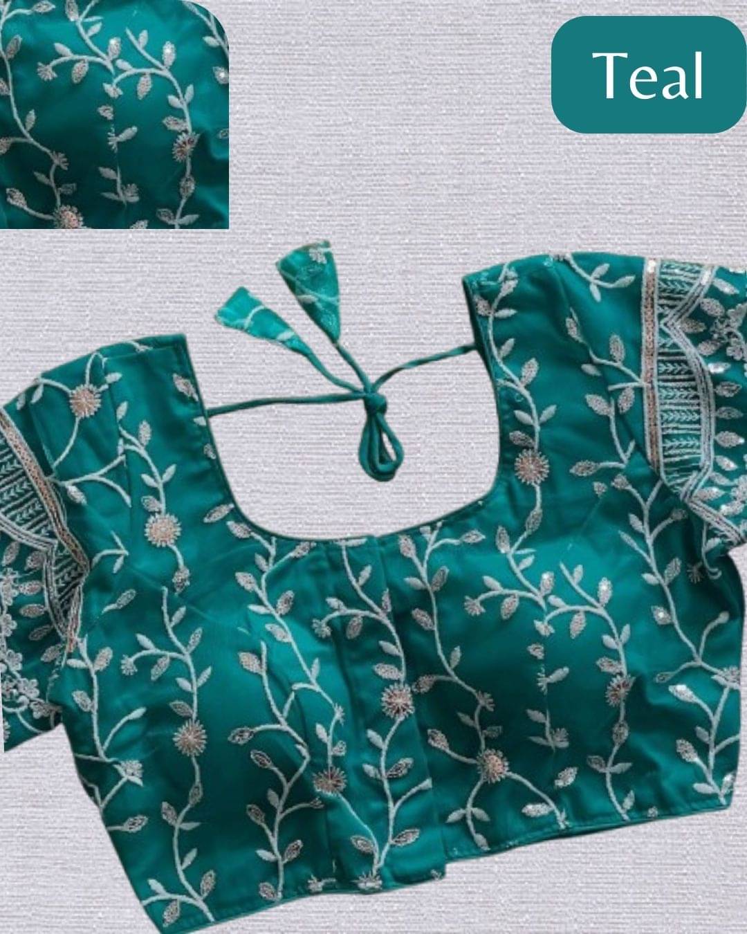     			fancynine Teal Semi Stitched Net Women's Blouse ( Pack of 1 )