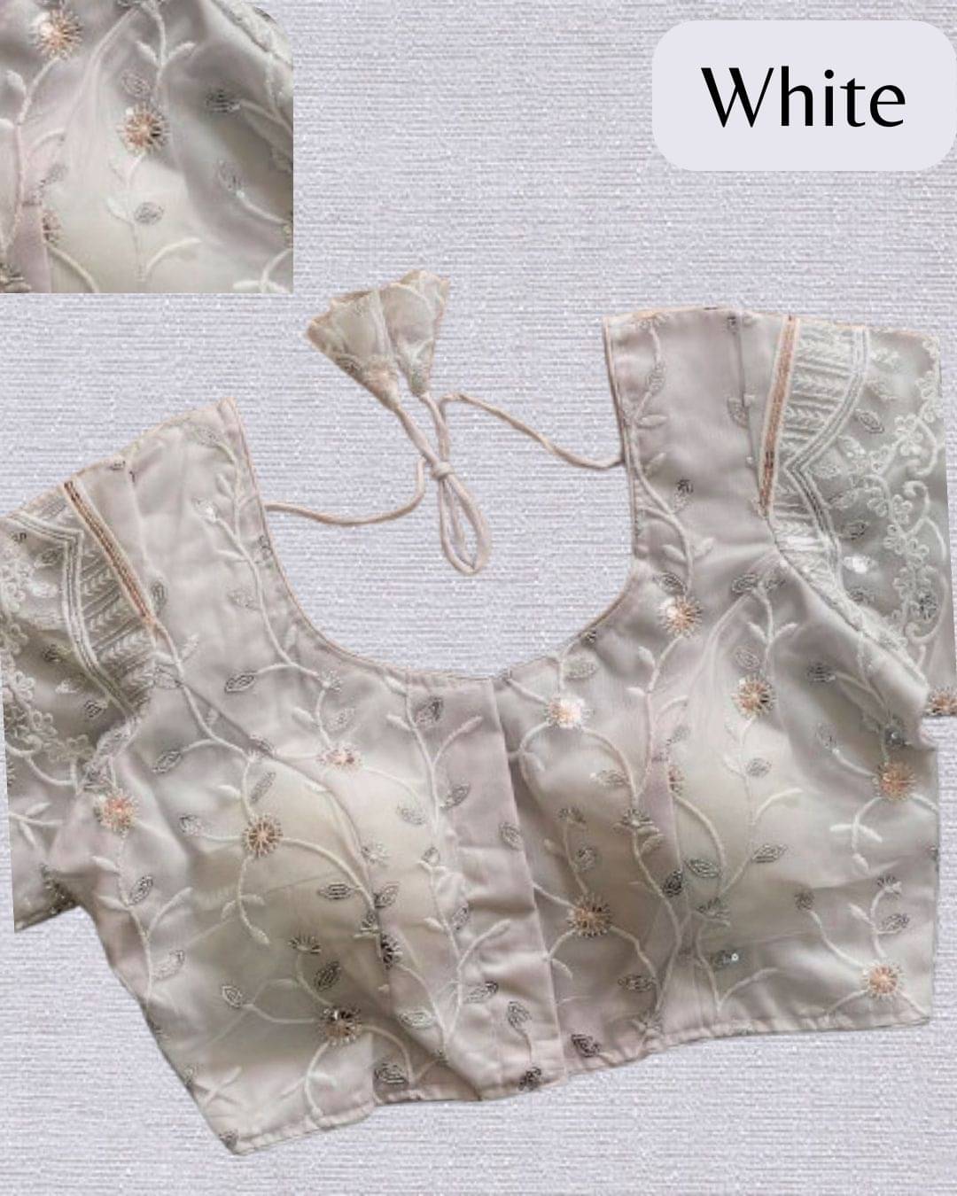 fancynine White Semi Stitched Net Women's Blouse ( Pack of 1 ) fancynine White Semi Stitched Net Women's Blouse ( Pack of 1 )