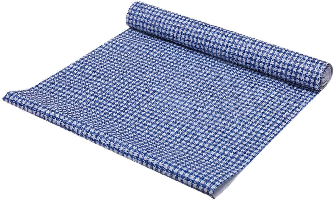 mopak decor Polyester Small Checks Fridge Mat & Cover ( 500 45 ) Pack of 1 - Blue mopak decor Polyester Small Checks Fridge Mat & Cover ( 500 45 ) Pack of 1 - Blue