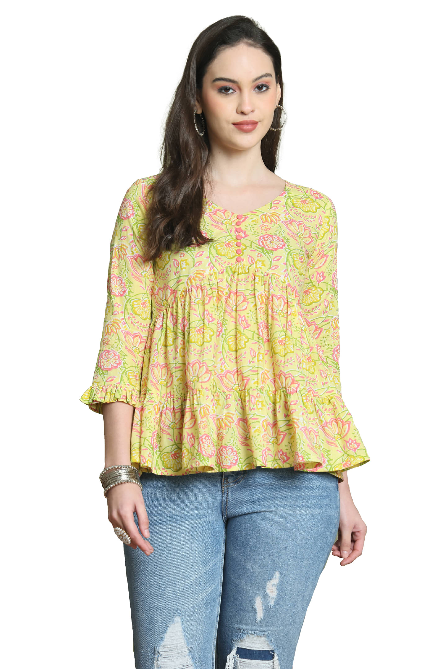 wonder weave Women Cotton Printed Straight Kurti ( Orange ) wonder weave Women Cotton Printed Straight Kurti ( Orange )