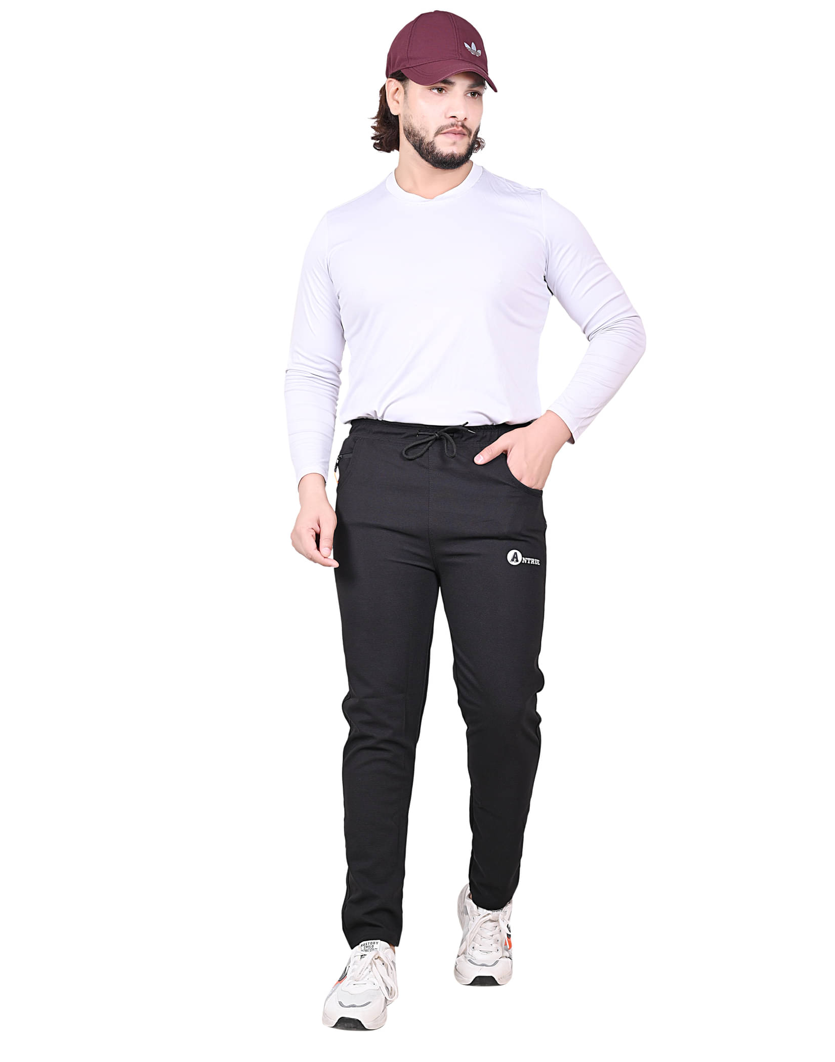     			ANTRUE Black Cotton Blend Men's Trackpants ( Pack of 1 )