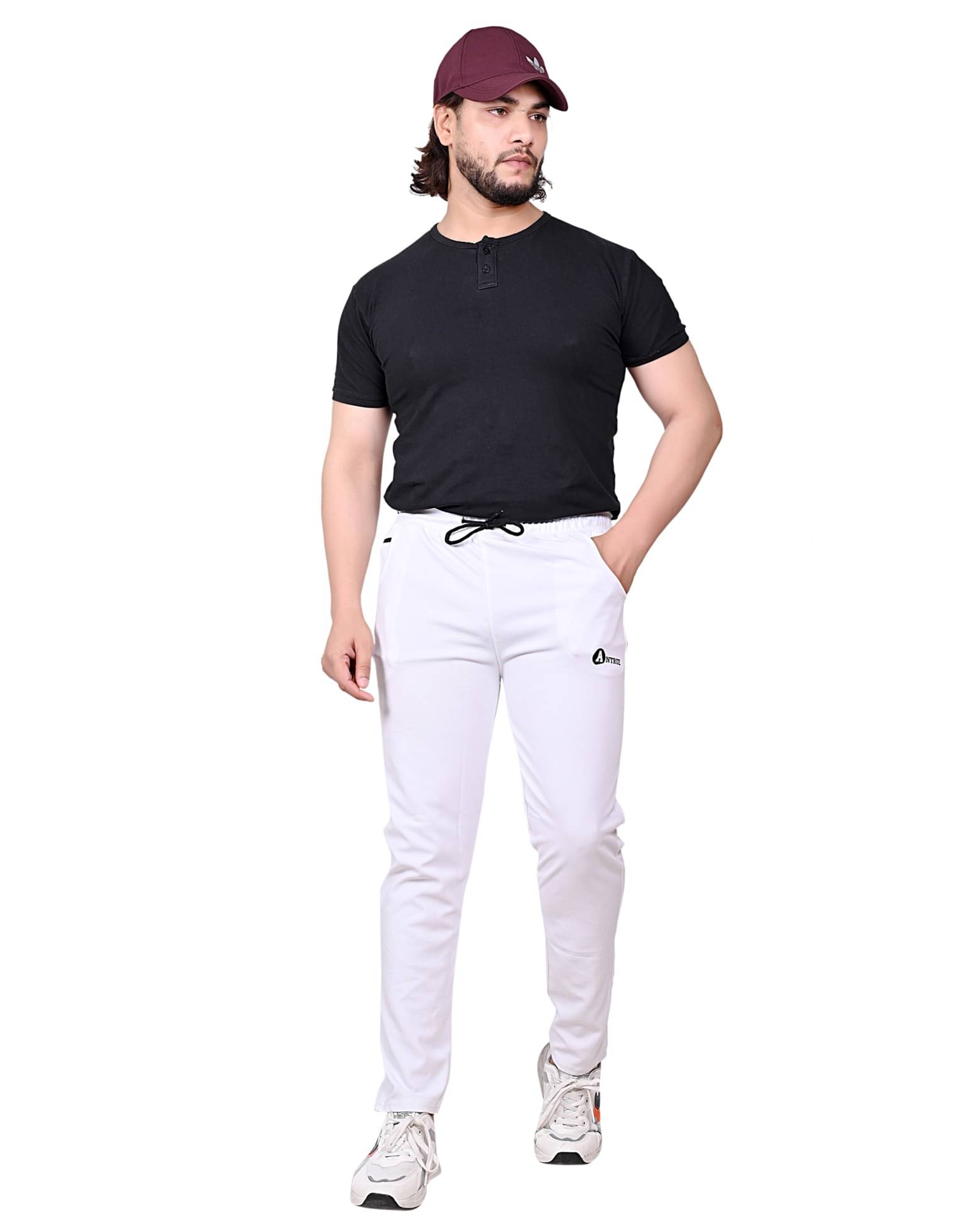     			ANTRUE White Cotton Blend Men's Trackpants ( Pack of 1 )