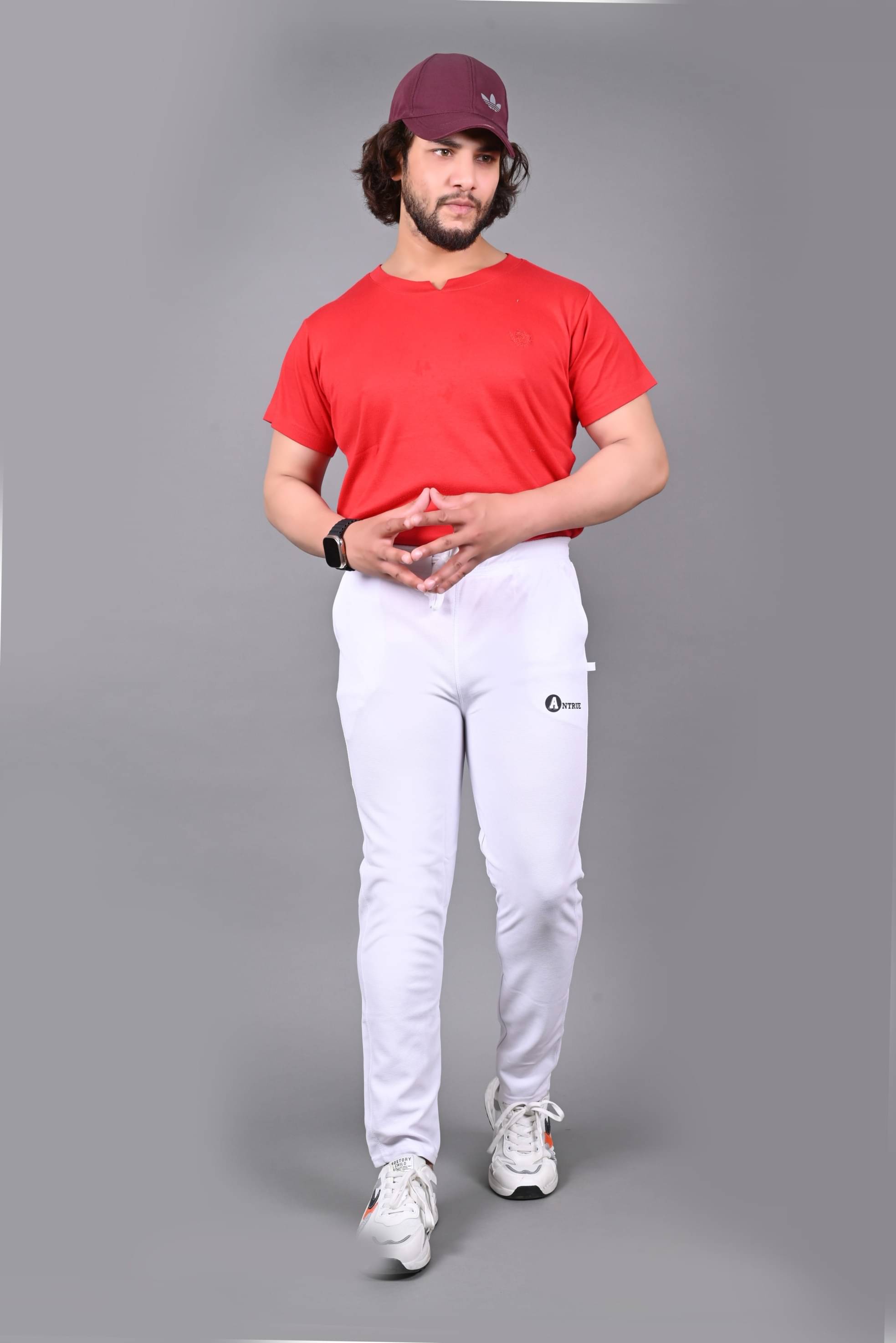    			ANTRUE White Cotton Blend Men's Trackpants ( Pack of 1 )