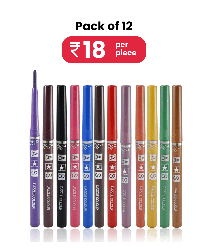     			Adbeni Waterproof Eye and Lip Liner - Multicolour ( Pack of 12 )