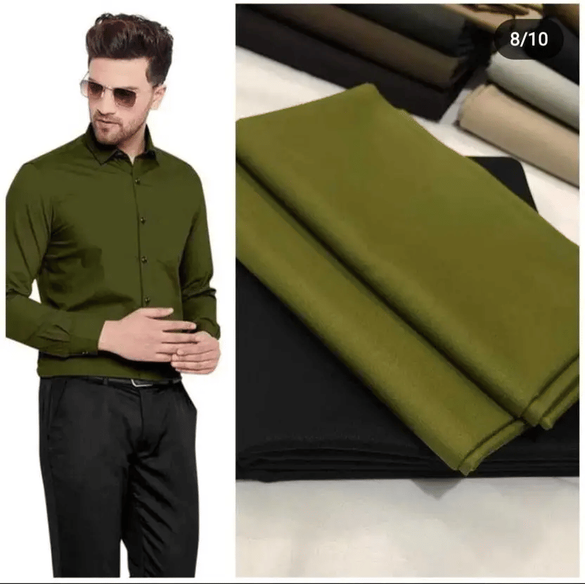    			BLUE STONE Green Polyester Men's Unstitched Shirts & Trousers ( Pack of 1 )
