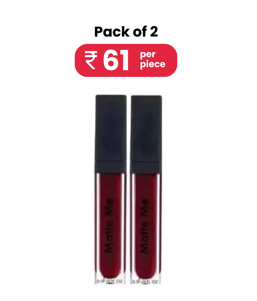     			BLUSHIS Maroon Non Transfer Waterproof Matte Lipstick (Pack of 2)