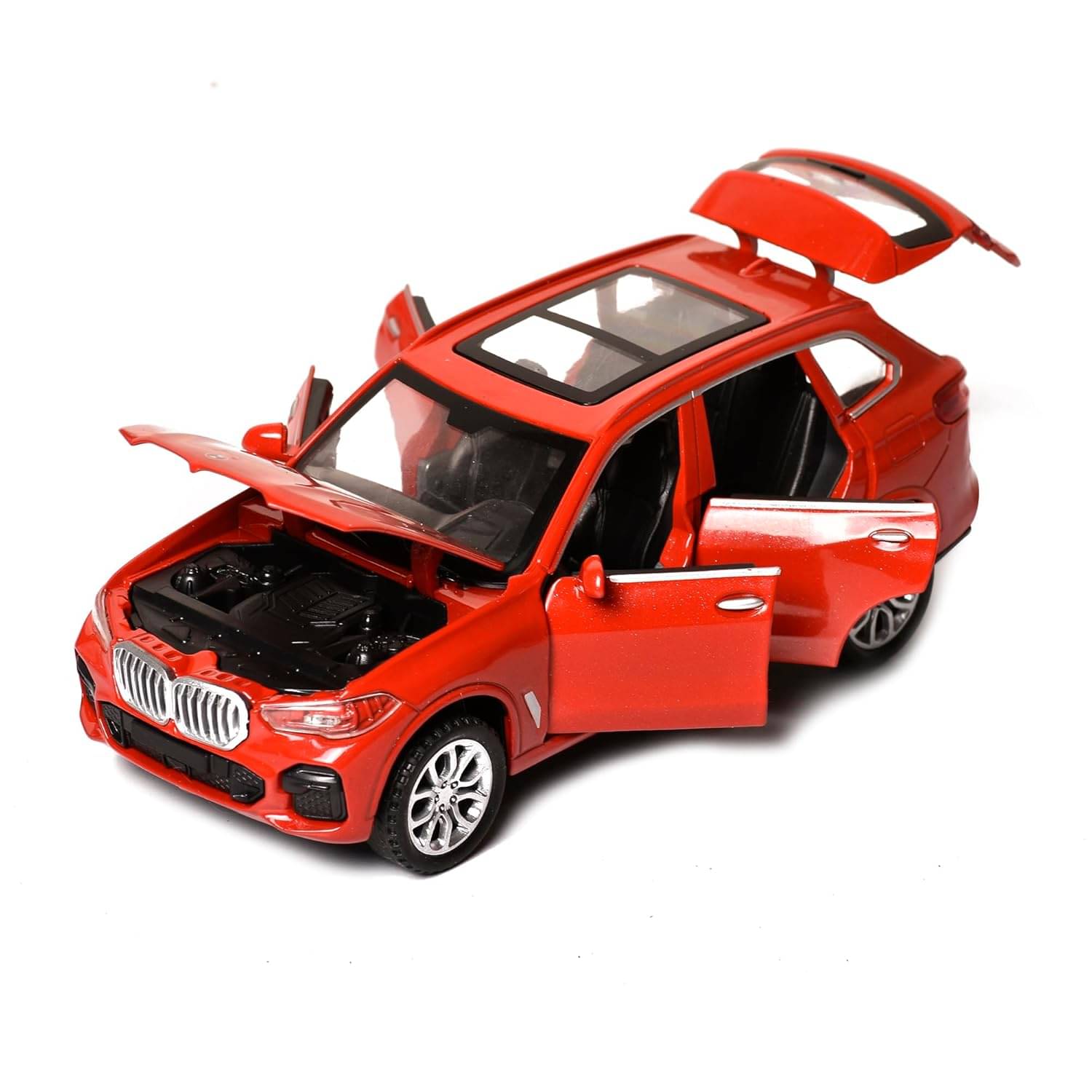     			Braintastic 1:32 Scale Metal BMW X5 Diecast Model Pull Back Friction Toy Car,with Openable Doors, Light & Music (Red)