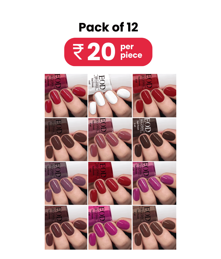     			EOD Glossy Modern Shade Nail Polish Set, Multi Colour, 6ml each (Pack of 12)