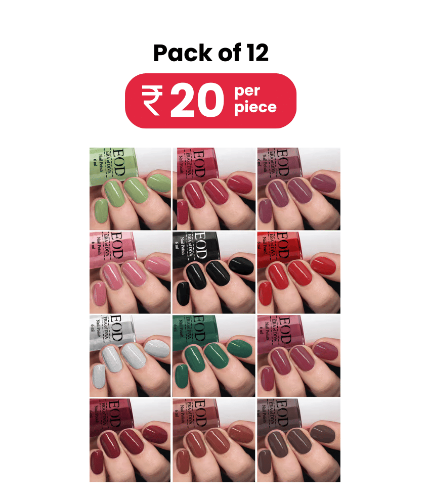     			EOD High Shine Nail Polish Set, Multi Colour, 6ml each (Pack of 12)