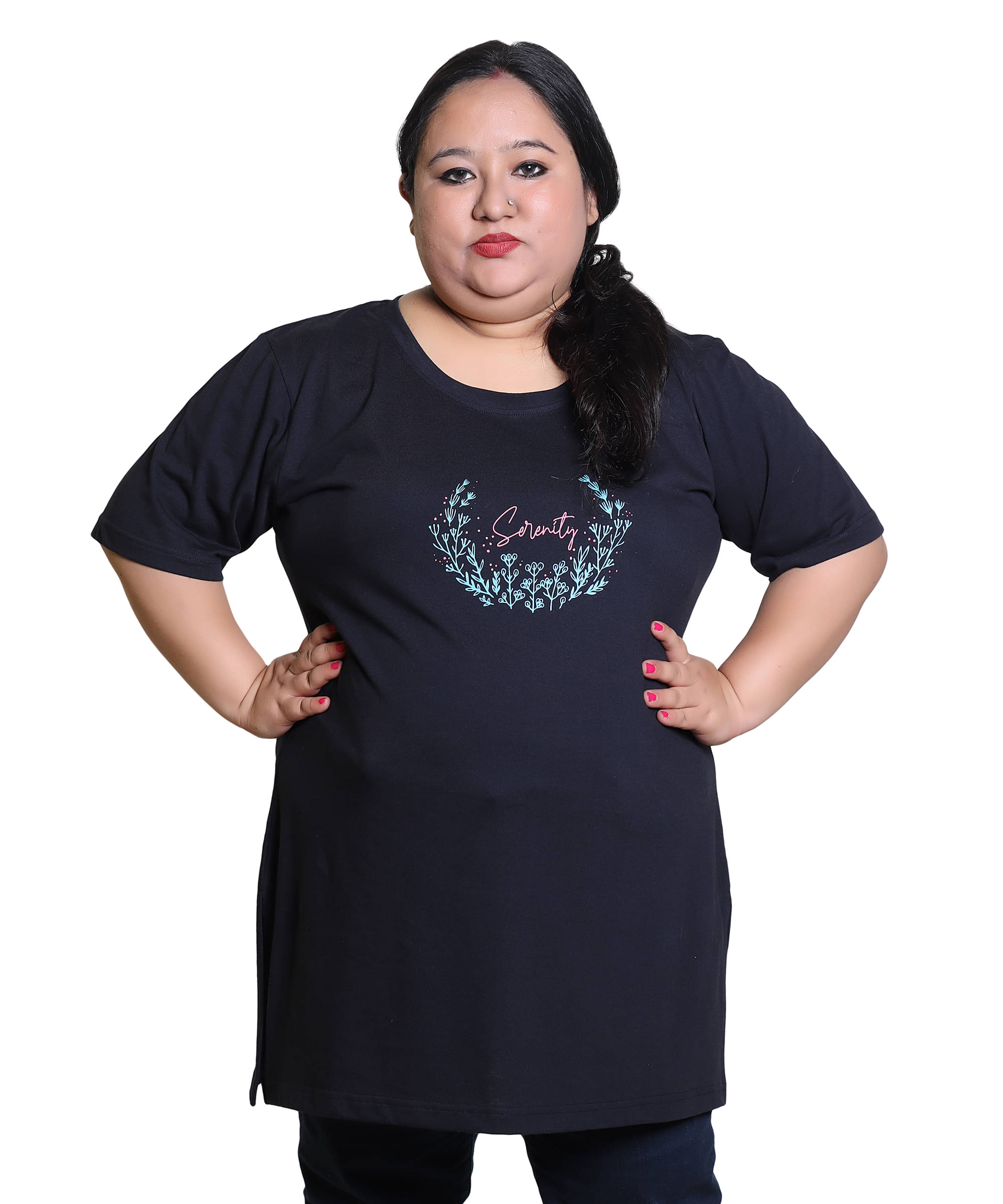 EVEGRAZE Women's Cotton Blend Regular Top ( Navy Blue )     			EVEGRAZE Women's Cotton Blend Regular Top ( Navy Blue )