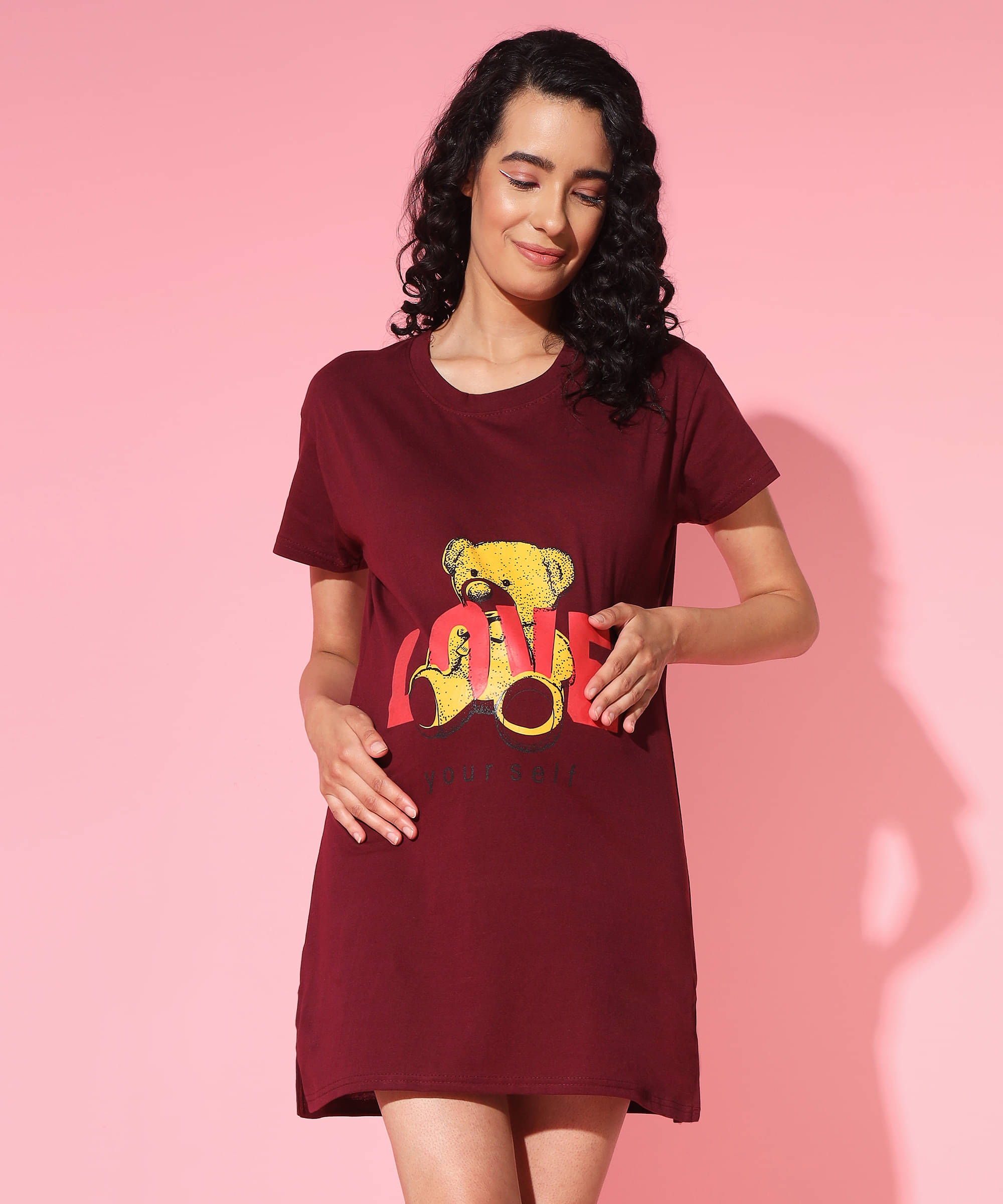     			GRAND MALBORK Maroon Cotton Women's Maternity Dress ( Pack of 1 )