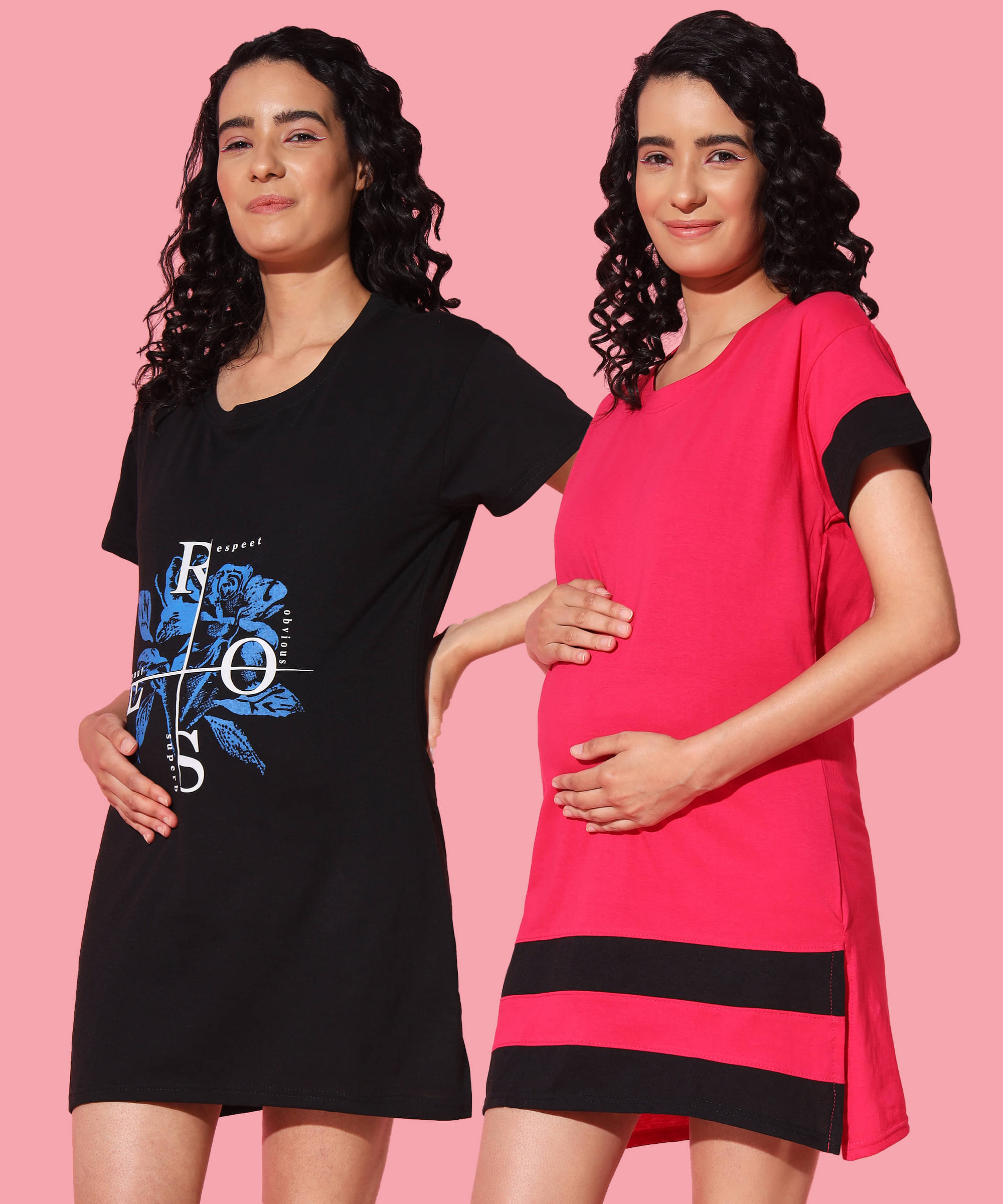 GRAND MALBORK Multicolor Cotton Women's Maternity Dress ( Pack of 2 ) GRAND MALBORK Multicolor Cotton Women's Maternity Dress ( Pack of 2 )