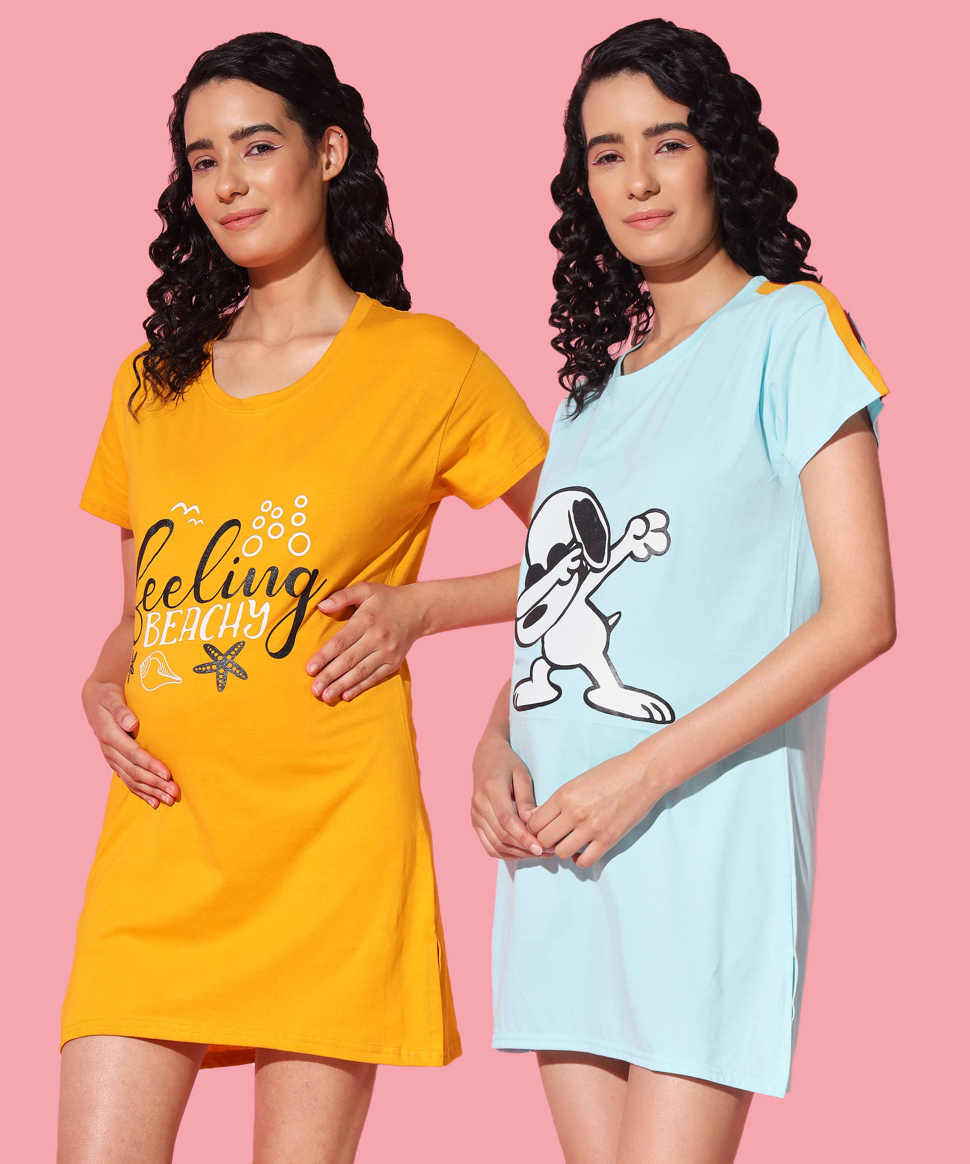 GRAND MALBORK Multicolor Cotton Women's Maternity Dress ( Pack of 2 ) GRAND MALBORK Multicolor Cotton Women's Maternity Dress ( Pack of 2 )