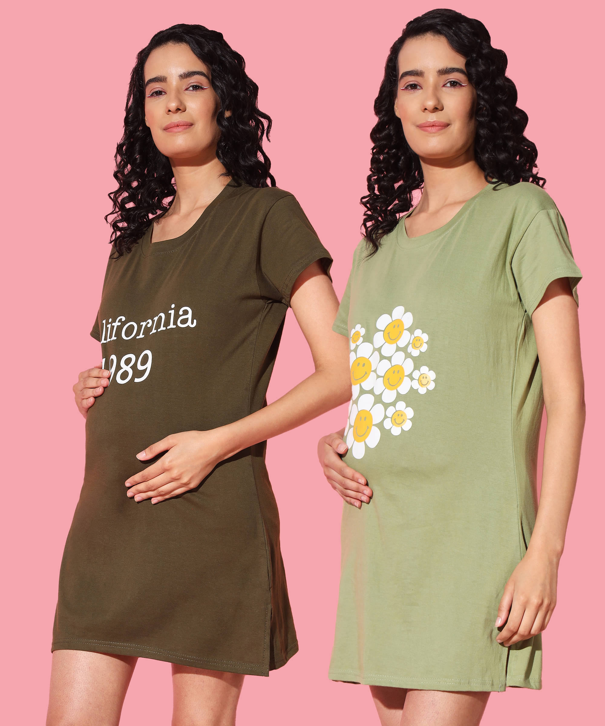 GRAND MALBORK Multicolor Cotton Women's Maternity Dress ( Pack of 2 ) GRAND MALBORK Multicolor Cotton Women's Maternity Dress ( Pack of 2 )