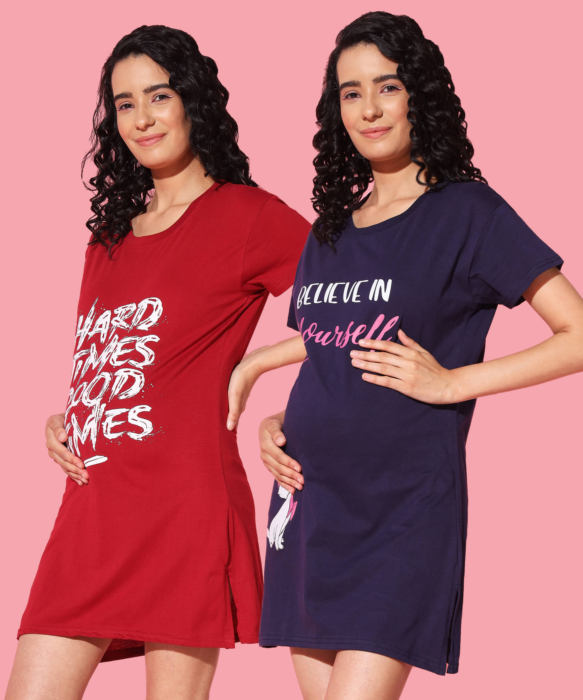 GRAND MALBORK Multicolor Cotton Women's Maternity Dress ( Pack of 2 )     			GRAND MALBORK Multicolor Cotton Women's Maternity Dress ( Pack of 2 )