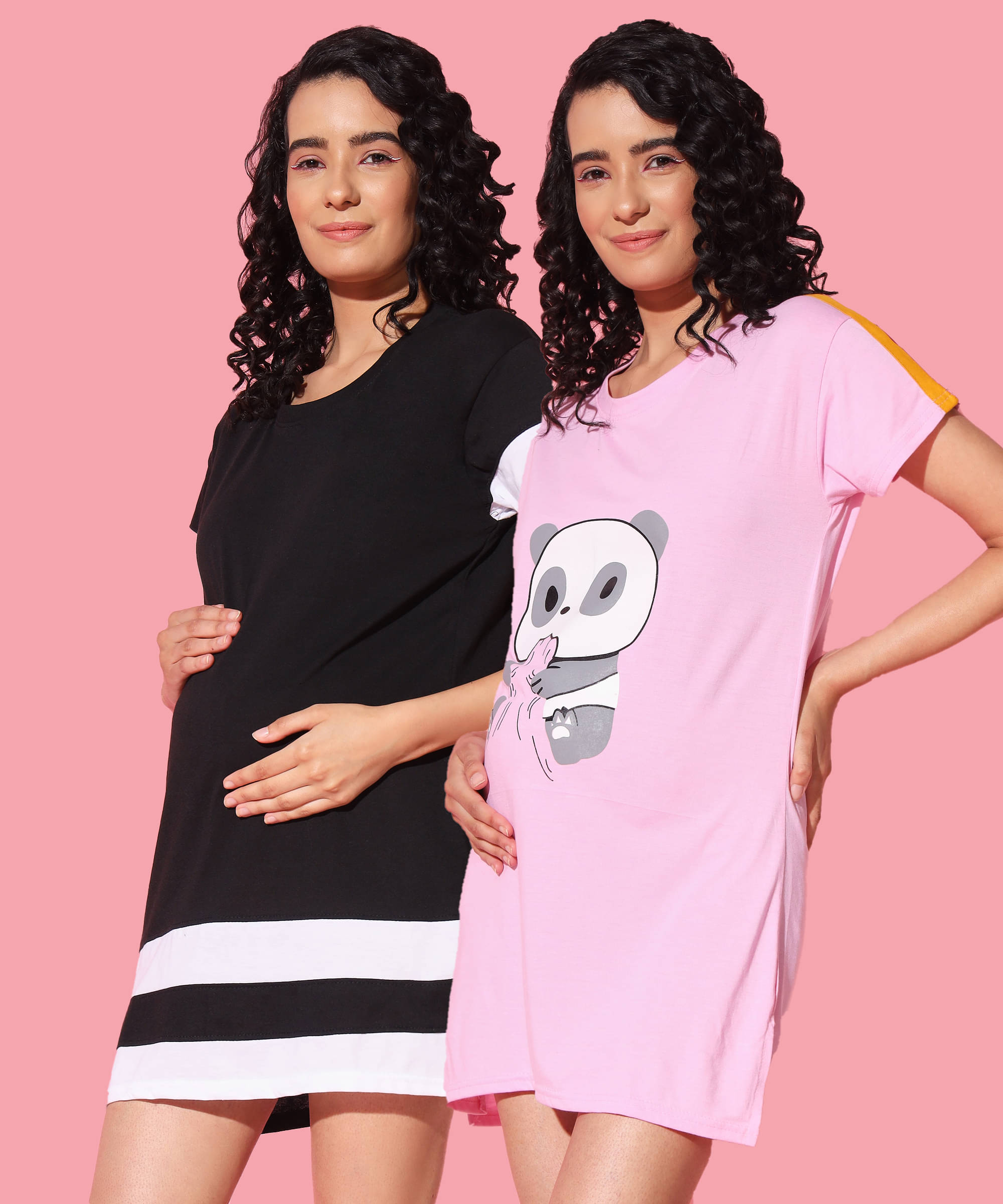 GRAND MALBORK Multicolor Cotton Women's Maternity Dress ( Pack of 2 )     			GRAND MALBORK Multicolor Cotton Women's Maternity Dress ( Pack of 2 )