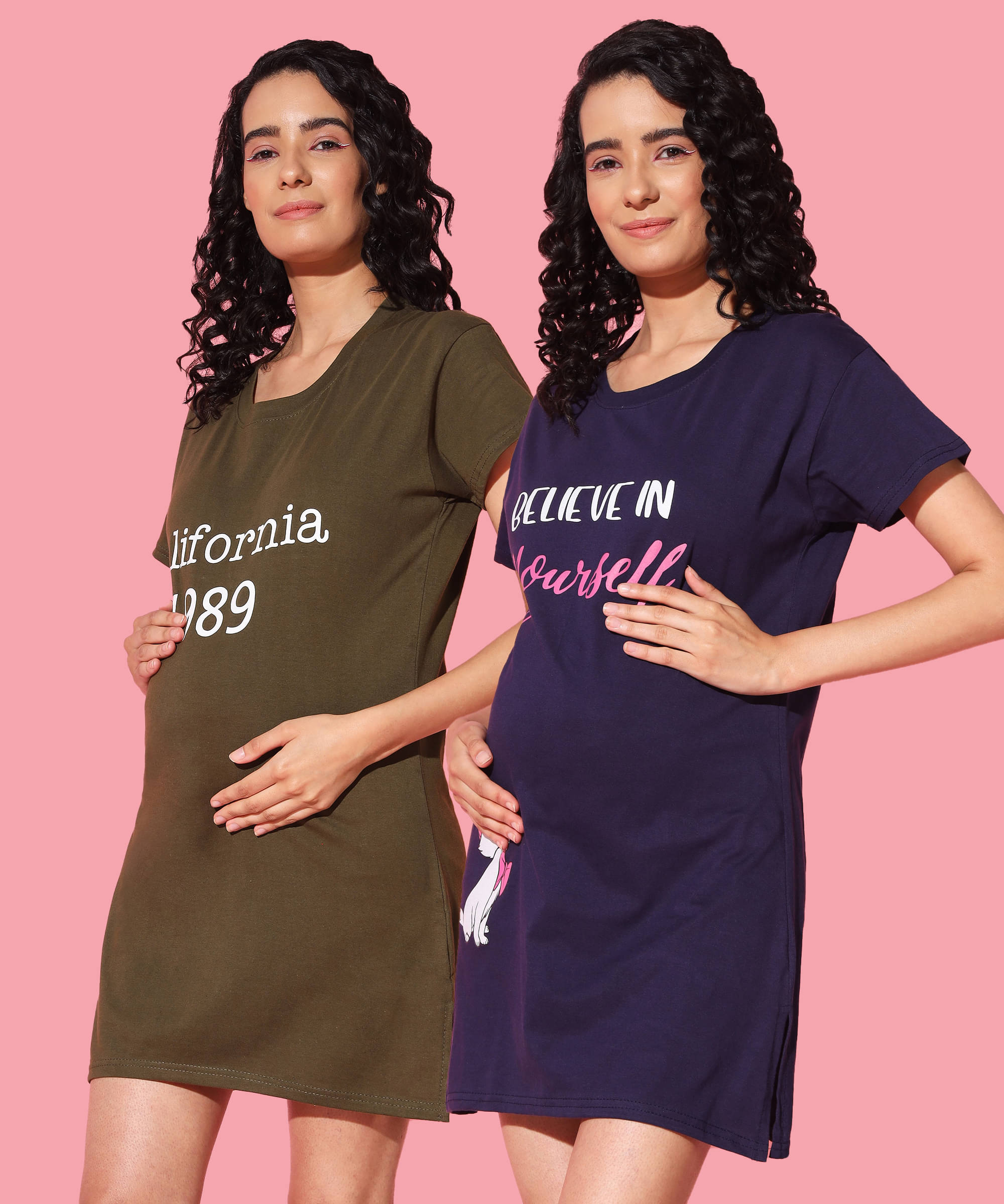 GRAND MALBORK Multicolor Cotton Women's Maternity Dress ( Pack of 2 )     			GRAND MALBORK Multicolor Cotton Women's Maternity Dress ( Pack of 2 )