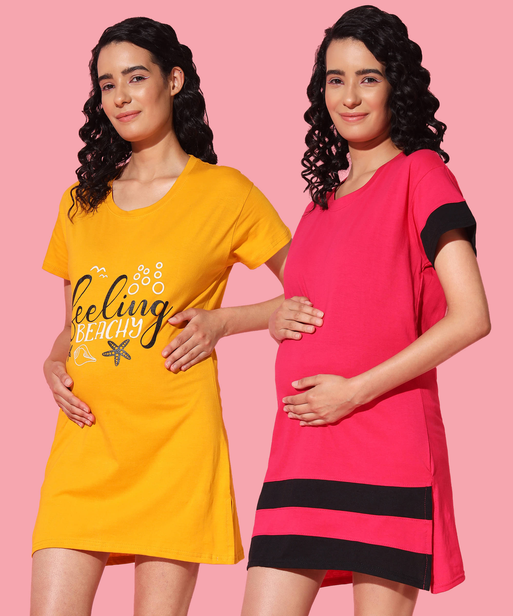 GRAND MALBORK Multicolor Cotton Women's Maternity Dress ( Pack of 2 )     			GRAND MALBORK Multicolor Cotton Women's Maternity Dress ( Pack of 2 )