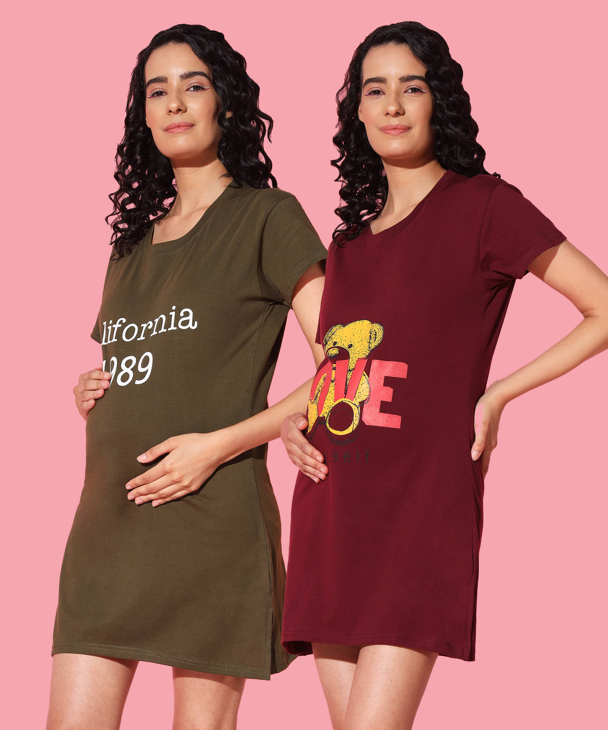 GRAND MALBORK Multicolor Cotton Women's Maternity Dress ( Pack of 2 )     			GRAND MALBORK Multicolor Cotton Women's Maternity Dress ( Pack of 2 )