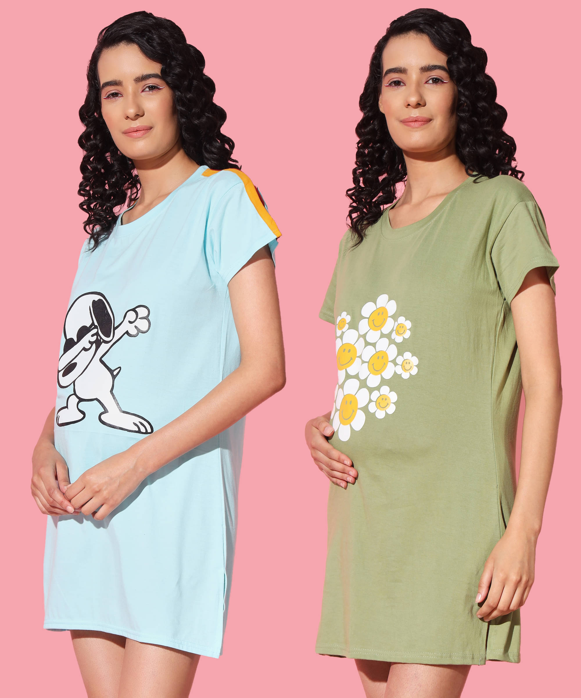 GRAND MALBORK Multicolor Cotton Women's Maternity Dress ( Pack of 2 ) GRAND MALBORK Multicolor Cotton Women's Maternity Dress ( Pack of 2 )