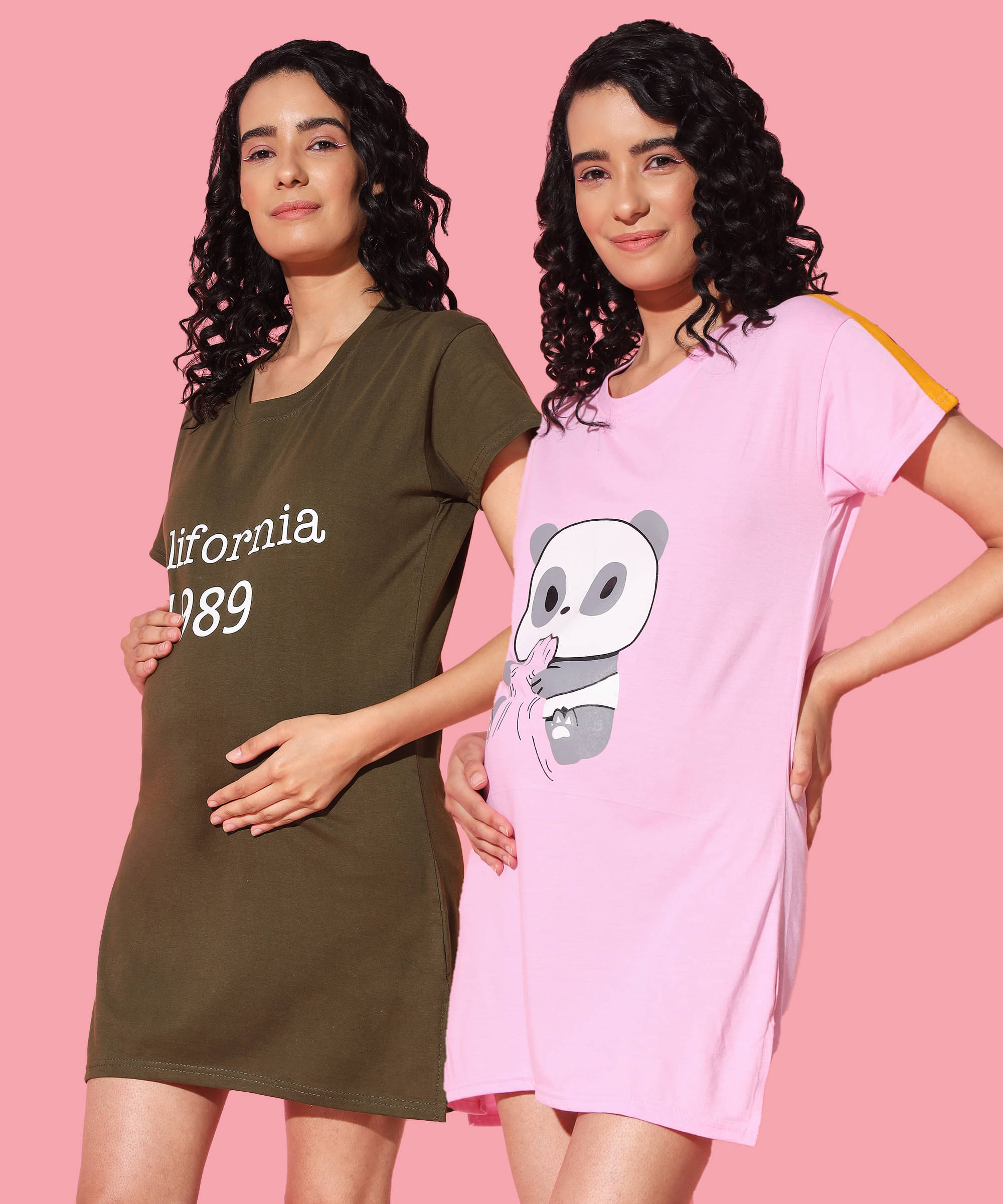 GRAND MALBORK Multicolor Cotton Women's Maternity Dress ( Pack of 2 ) GRAND MALBORK Multicolor Cotton Women's Maternity Dress ( Pack of 2 )