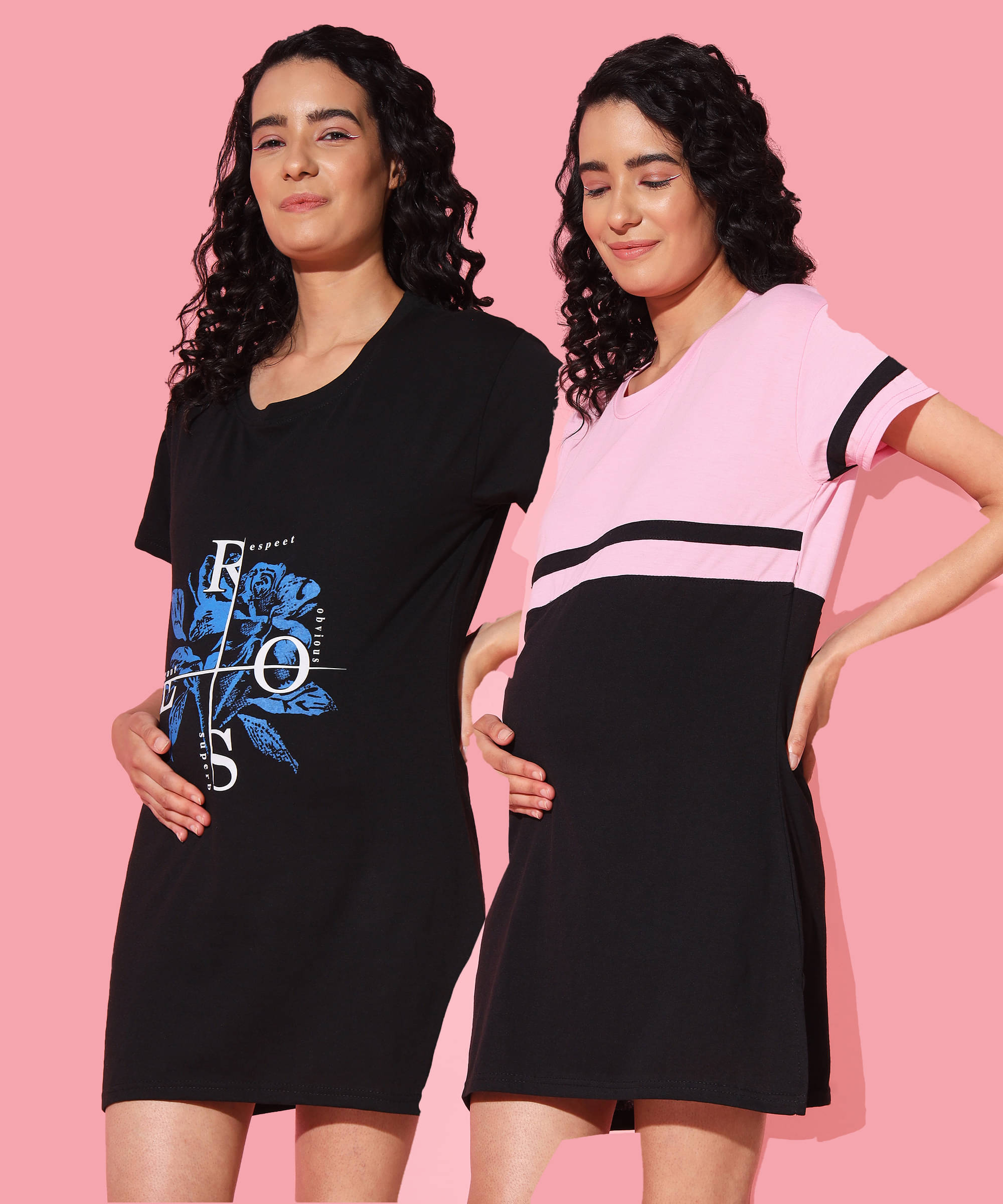     			GRAND MALBORK Multicolor Cotton Women's Maternity Dress ( Pack of 2 )