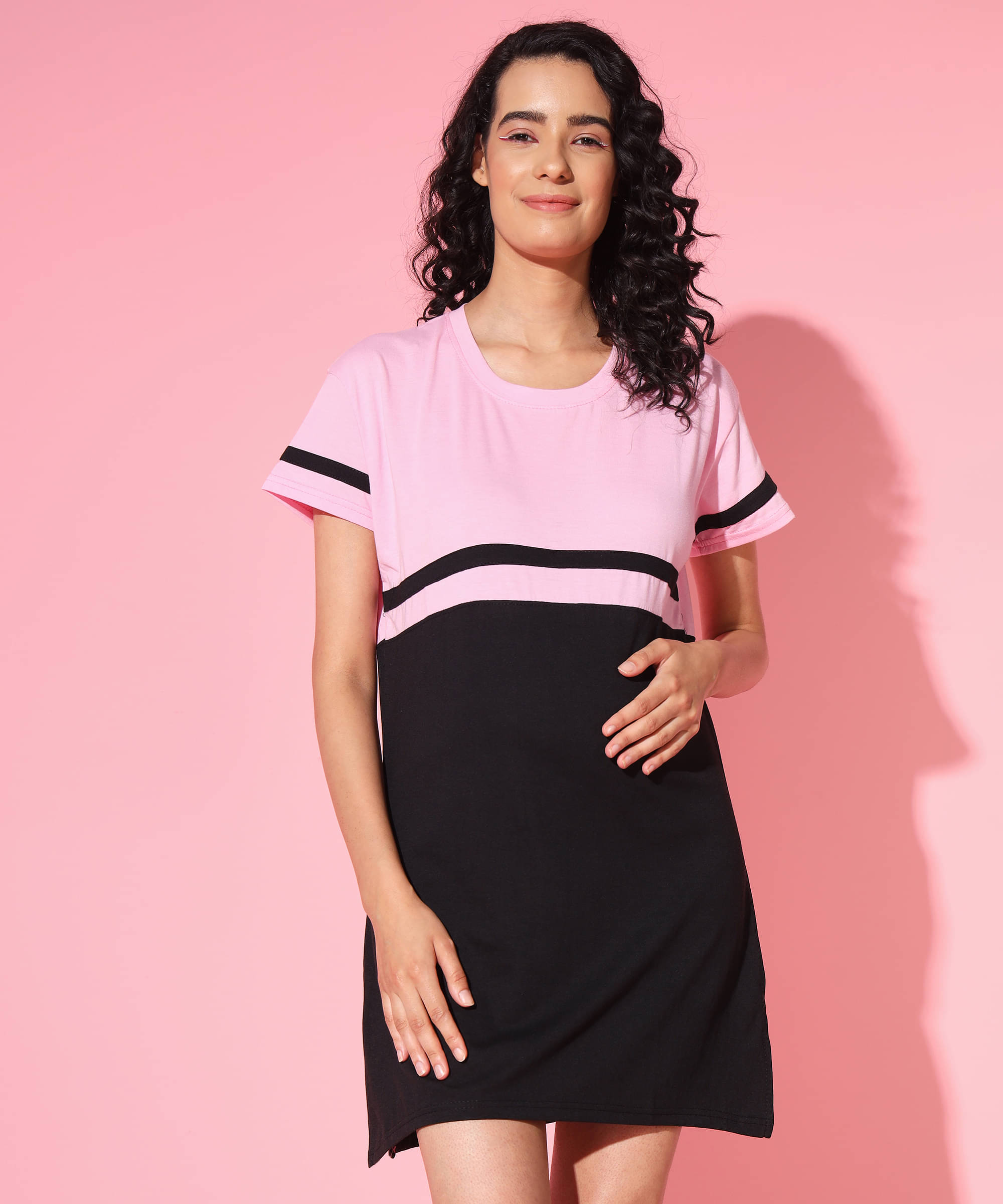 GRAND MALBORK Pink Cotton Women's Maternity Dress ( Pack of 1 ) GRAND MALBORK Pink Cotton Women's Maternity Dress ( Pack of 1 )