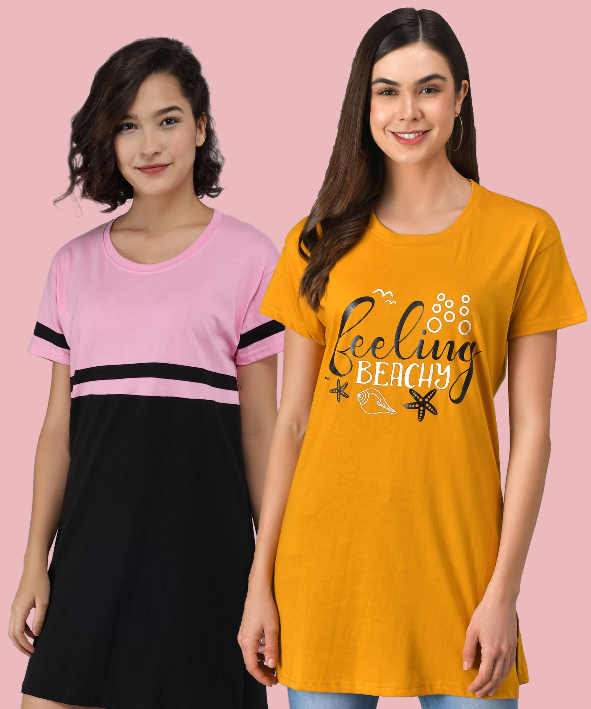     			GRAND MALBORK Women Cotton Colorblock Regular Fit Round Neck T-Shirt ( Multicolor )