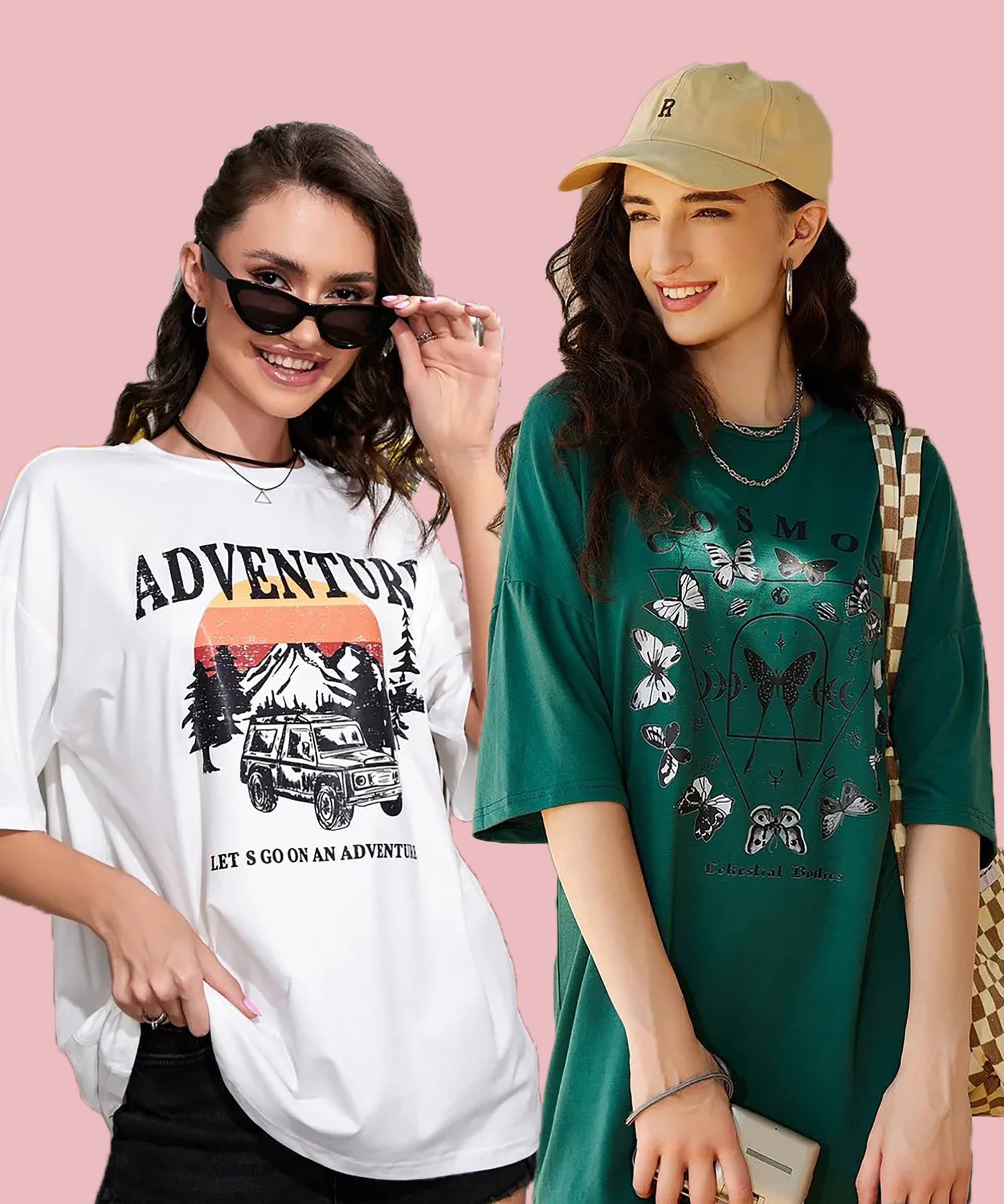 GRAND MALBORK Women Cotton Printed Oversized Fit Round Neck T-Shirt ( Multicolor )     			GRAND MALBORK Women Cotton Printed Oversized Fit Round Neck T-Shirt ( Multicolor )