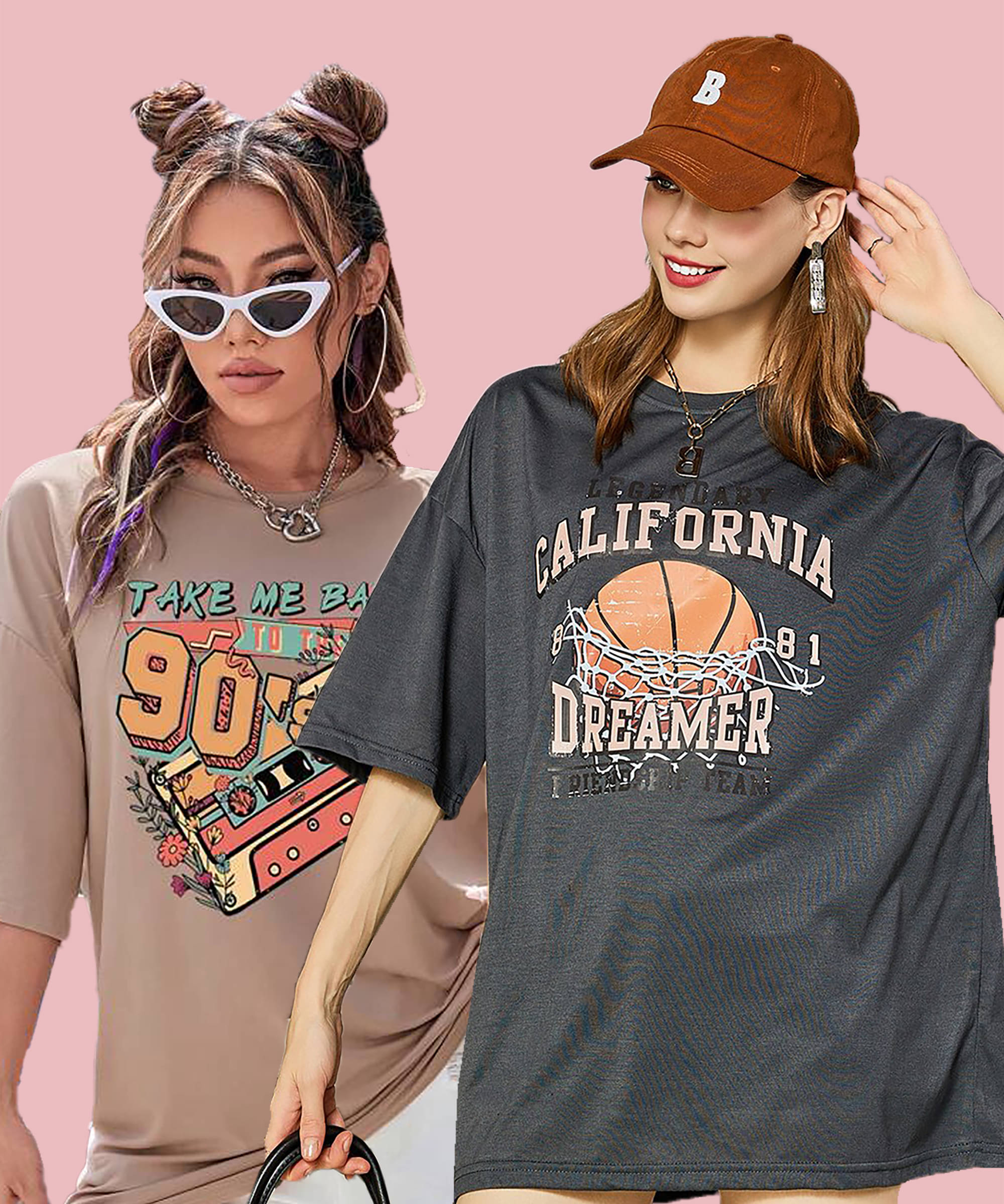     			GRAND MALBORK Women Cotton Printed Oversized Fit Round Neck T-Shirt ( Multicolor )