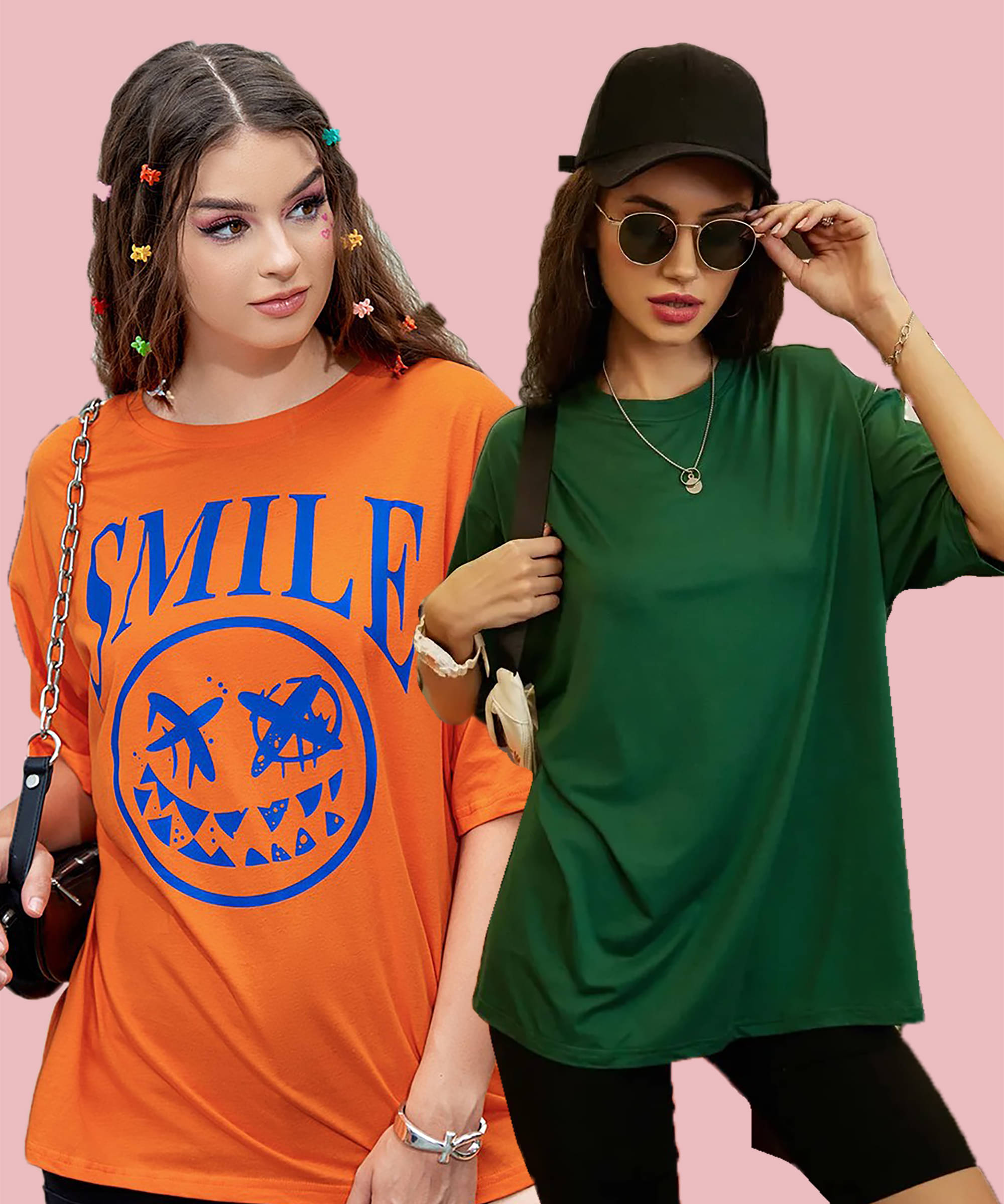 GRAND MALBORK Women Cotton Printed Oversized Fit Round Neck T-Shirt ( Multicolor ) GRAND MALBORK Women Cotton Printed Oversized Fit Round Neck T-Shirt ( Multicolor )