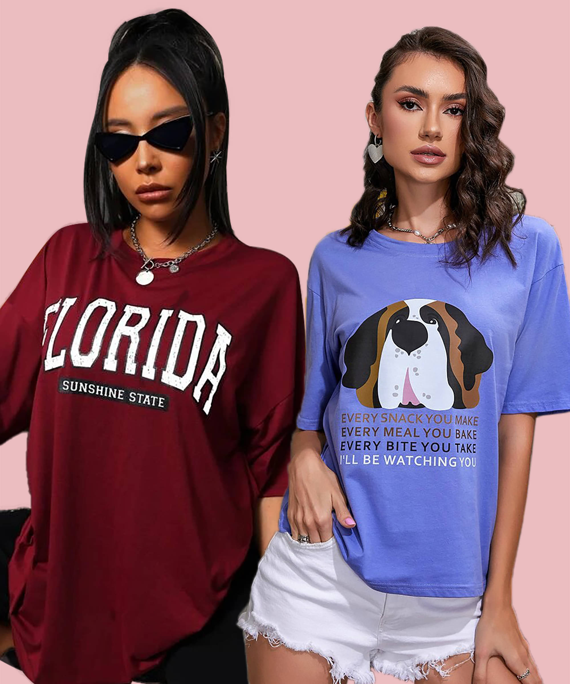 GRAND MALBORK Women Cotton Printed Oversized Fit Round Neck T-Shirt ( Multicolor ) GRAND MALBORK Women Cotton Printed Oversized Fit Round Neck T-Shirt ( Multicolor )