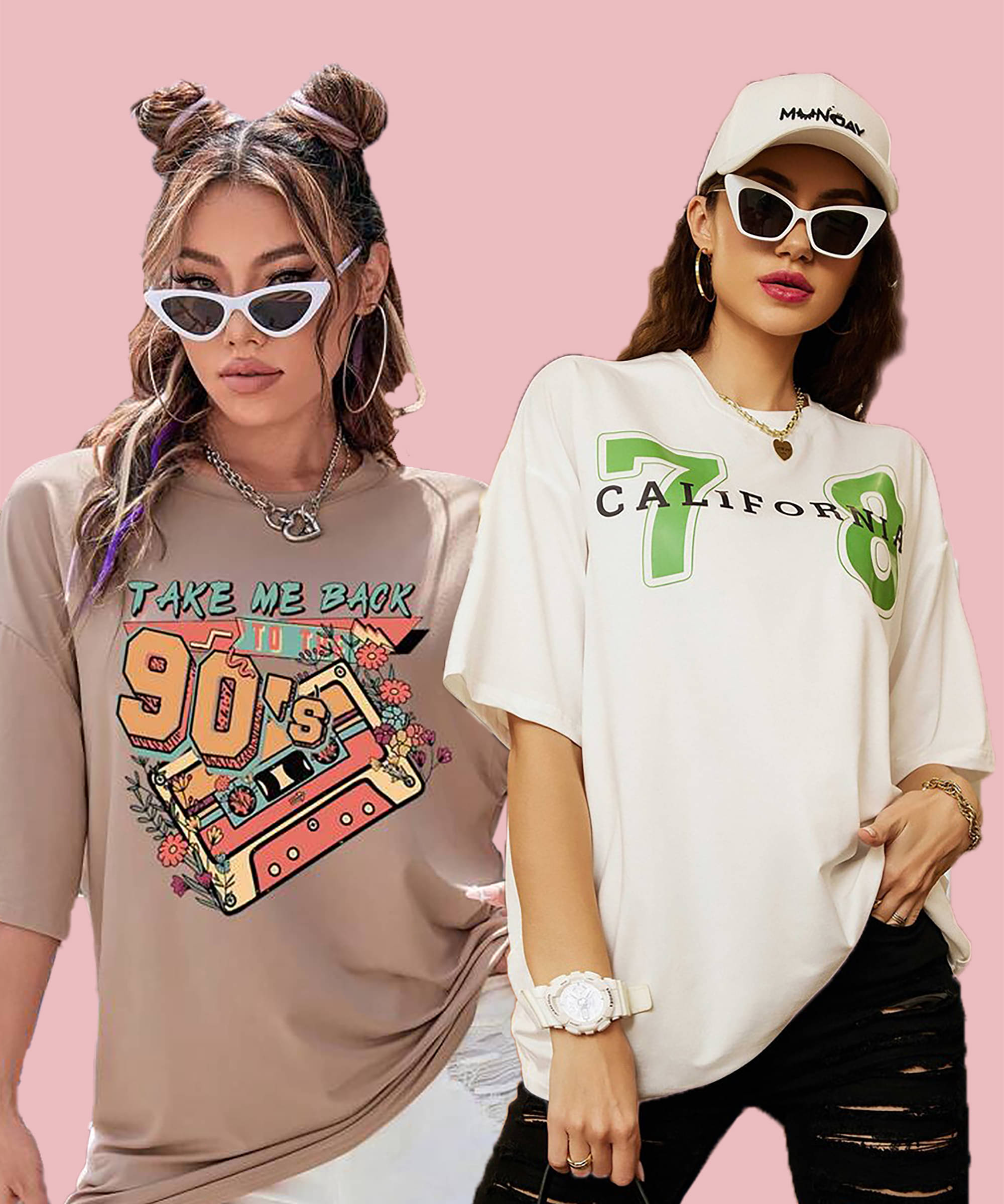 GRAND MALBORK Women Cotton Printed Oversized Fit Round Neck T-Shirt ( Multicolor )     			GRAND MALBORK Women Cotton Printed Oversized Fit Round Neck T-Shirt ( Multicolor )