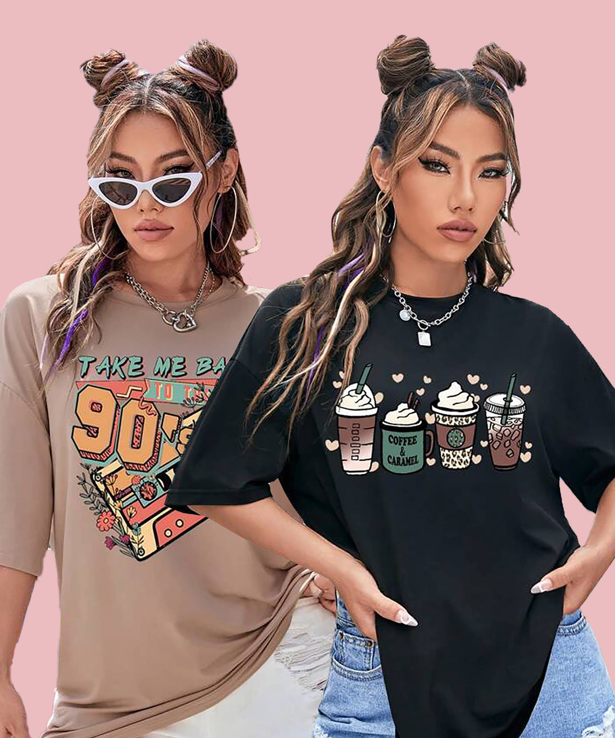 GRAND MALBORK Women Cotton Printed Oversized Fit Round Neck T-Shirt ( Multicolor ) GRAND MALBORK Women Cotton Printed Oversized Fit Round Neck T-Shirt ( Multicolor )