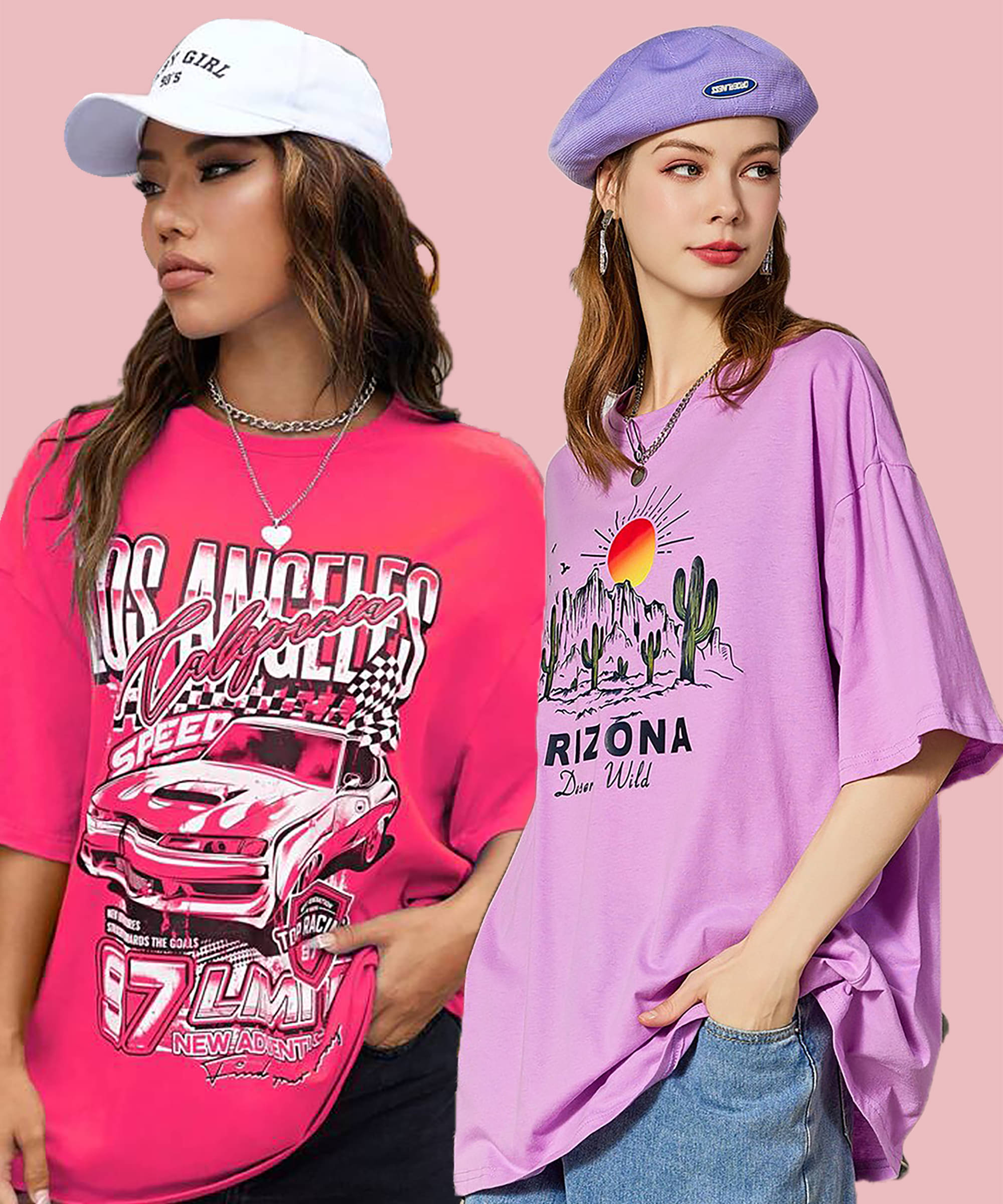     			GRAND MALBORK Women Cotton Printed Oversized Fit Round Neck T-Shirt ( Multicolor )