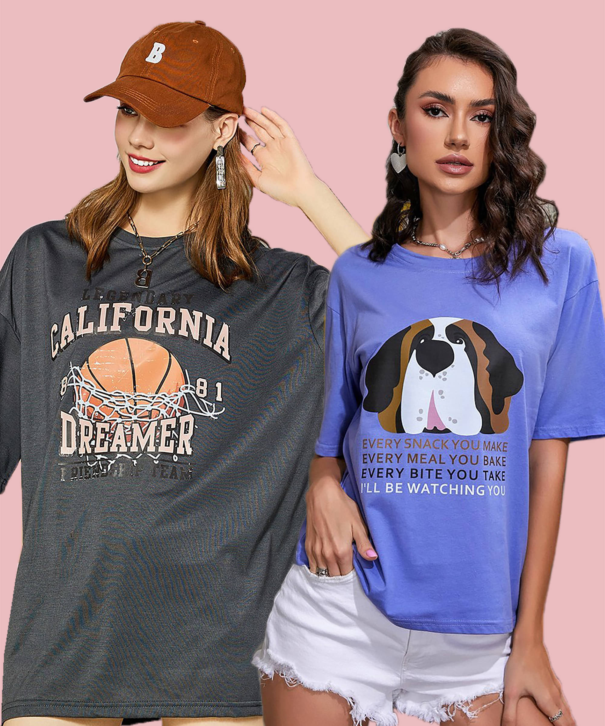 GRAND MALBORK Women Cotton Printed Oversized Fit Round Neck T-Shirt ( Multicolor )     			GRAND MALBORK Women Cotton Printed Oversized Fit Round Neck T-Shirt ( Multicolor )