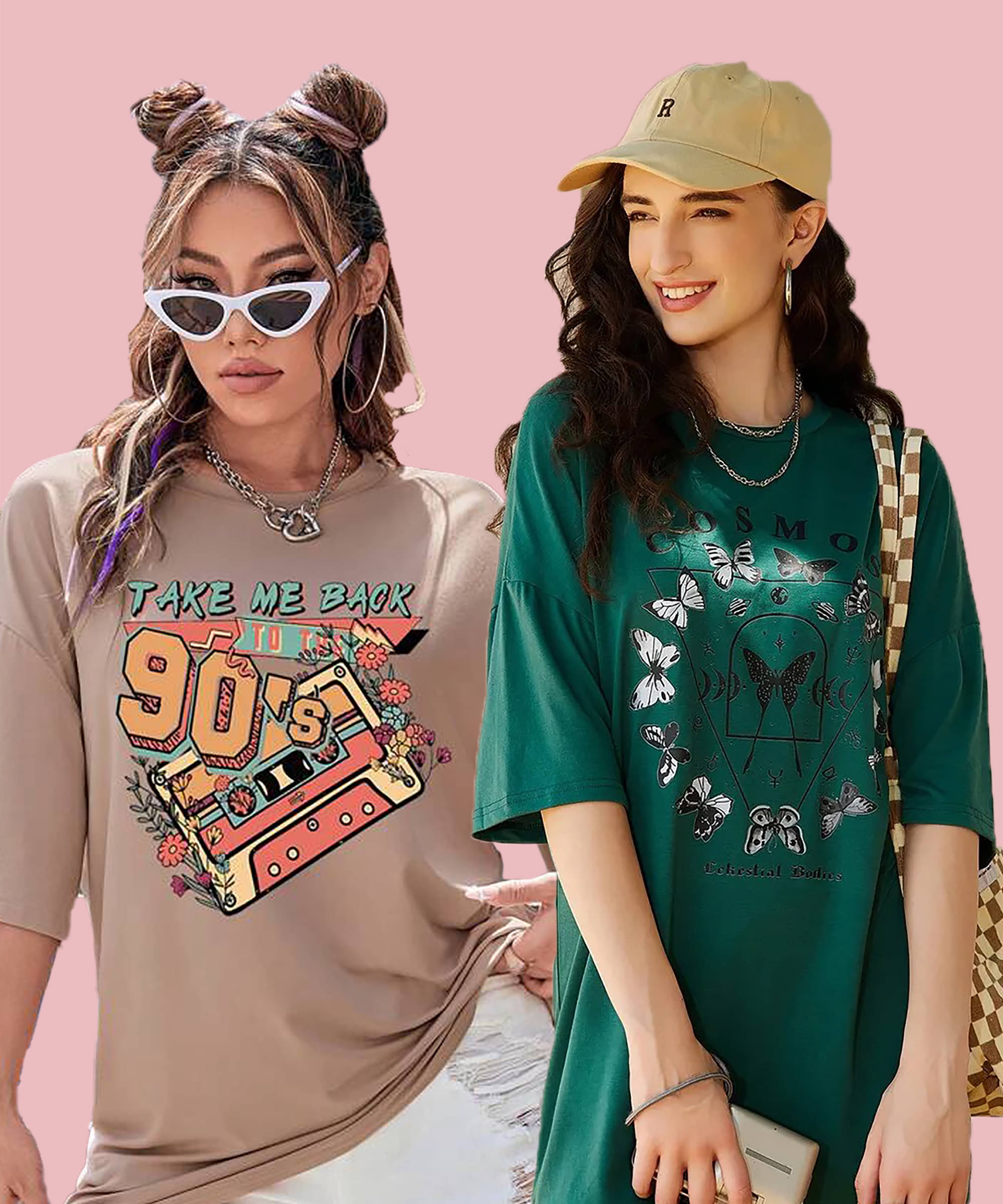 GRAND MALBORK Women Cotton Printed Oversized Fit Round Neck T-Shirt ( Multicolor ) GRAND MALBORK Women Cotton Printed Oversized Fit Round Neck T-Shirt ( Multicolor )