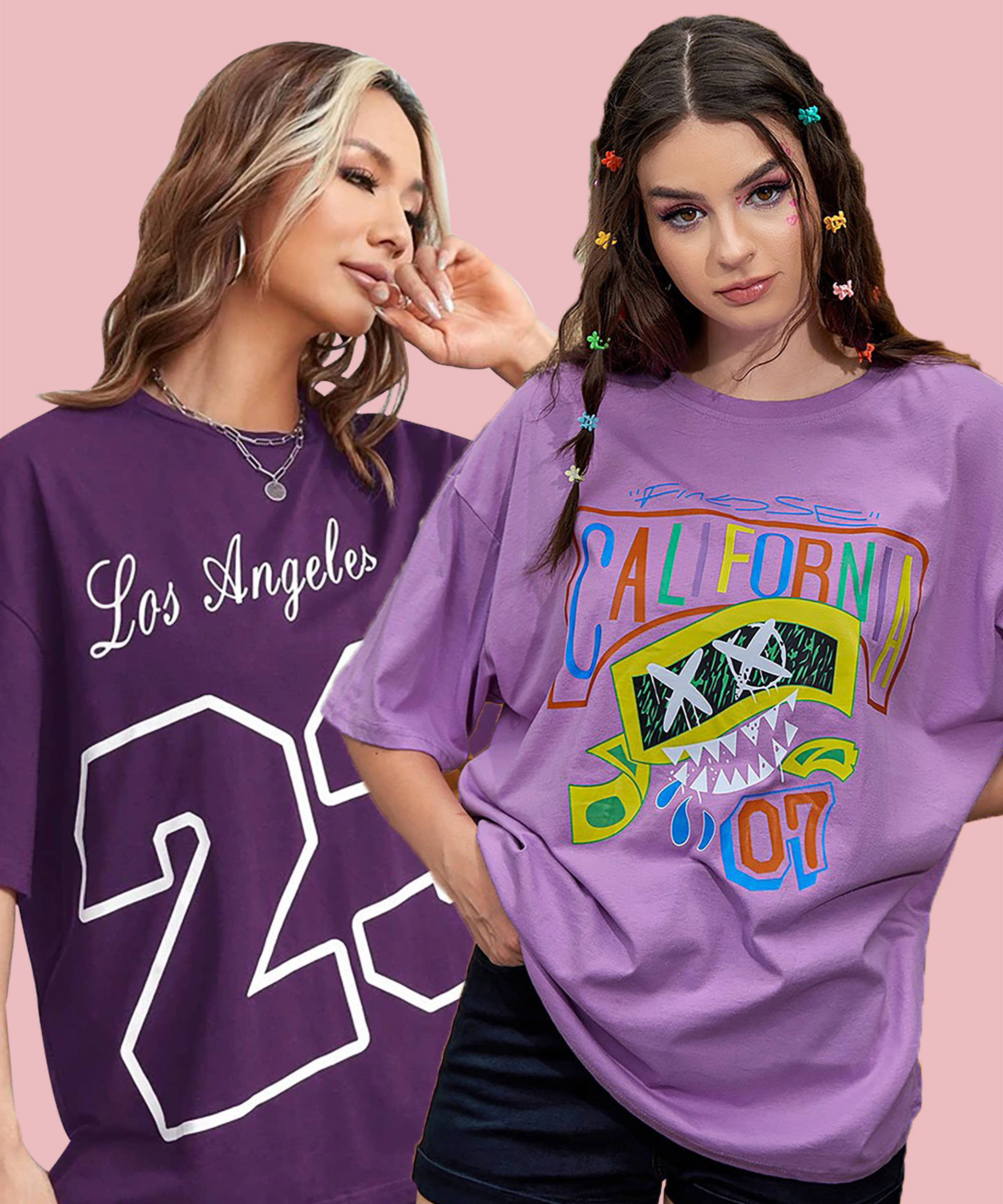     			GRAND MALBORK Women Cotton Printed Oversized Fit Round Neck T-Shirt ( Multicolor )