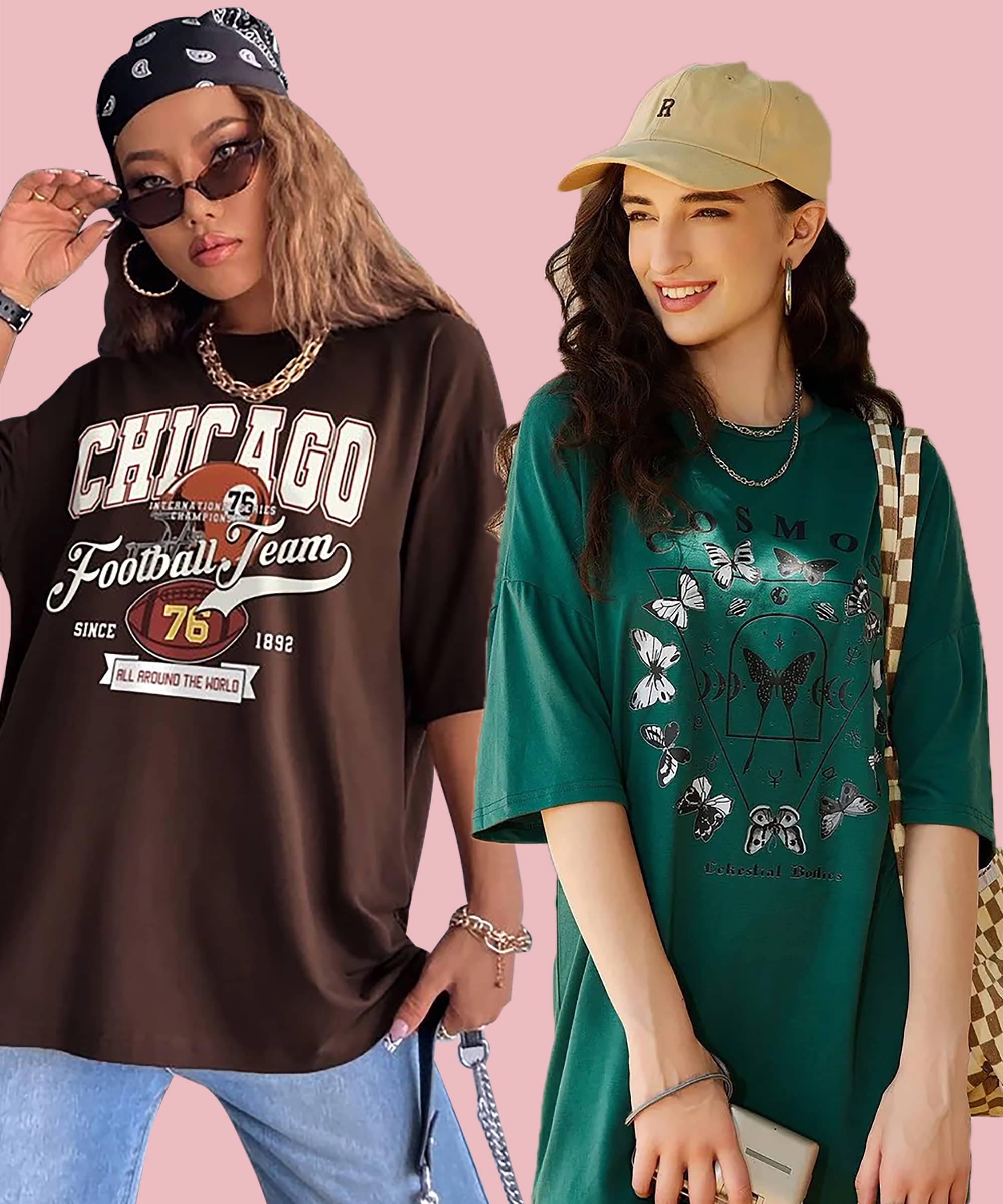 GRAND MALBORK Women Cotton Printed Oversized Fit Round Neck T-Shirt ( Multicolor ) GRAND MALBORK Women Cotton Printed Oversized Fit Round Neck T-Shirt ( Multicolor )