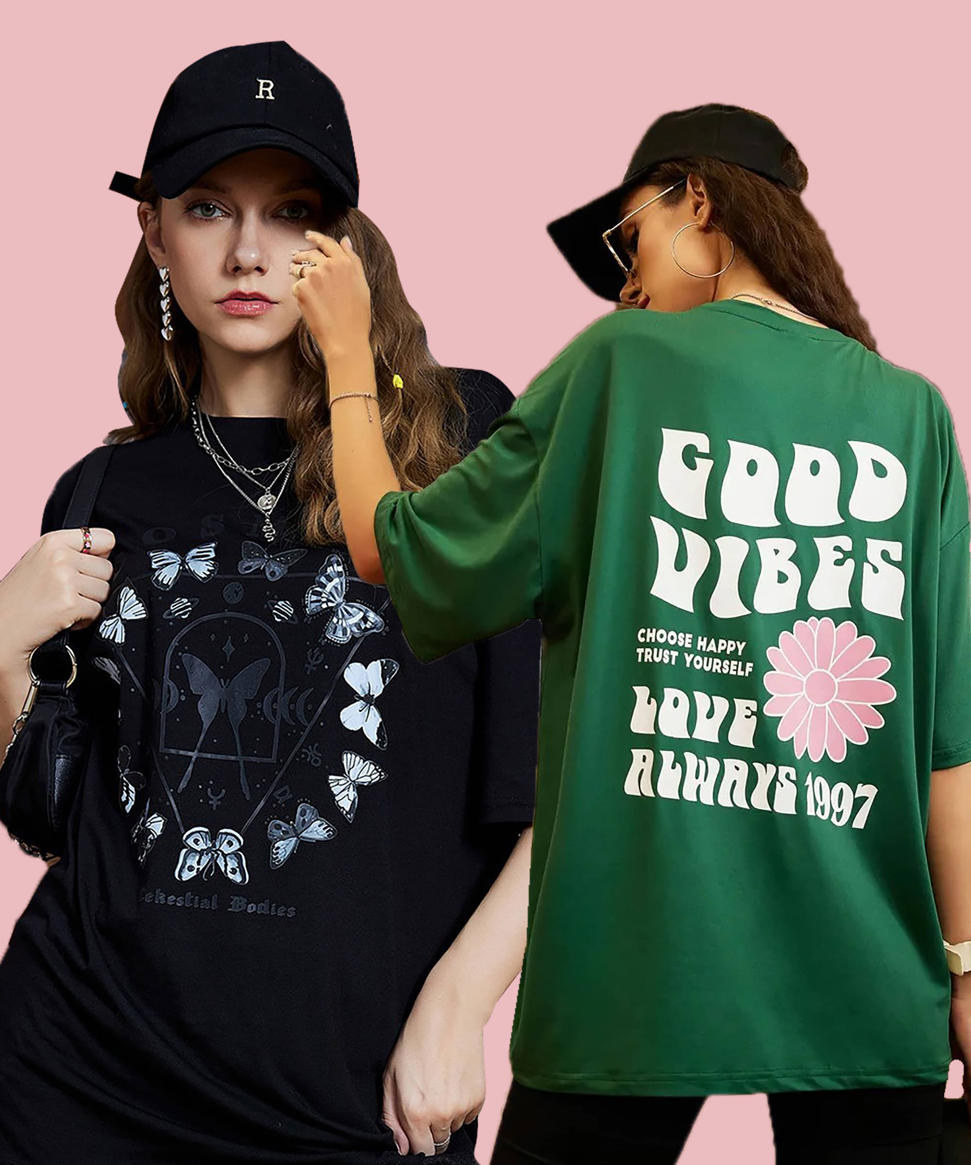 GRAND MALBORK Women Cotton Printed Oversized Fit Round Neck T-Shirt ( Multicolor )     			GRAND MALBORK Women Cotton Printed Oversized Fit Round Neck T-Shirt ( Multicolor )