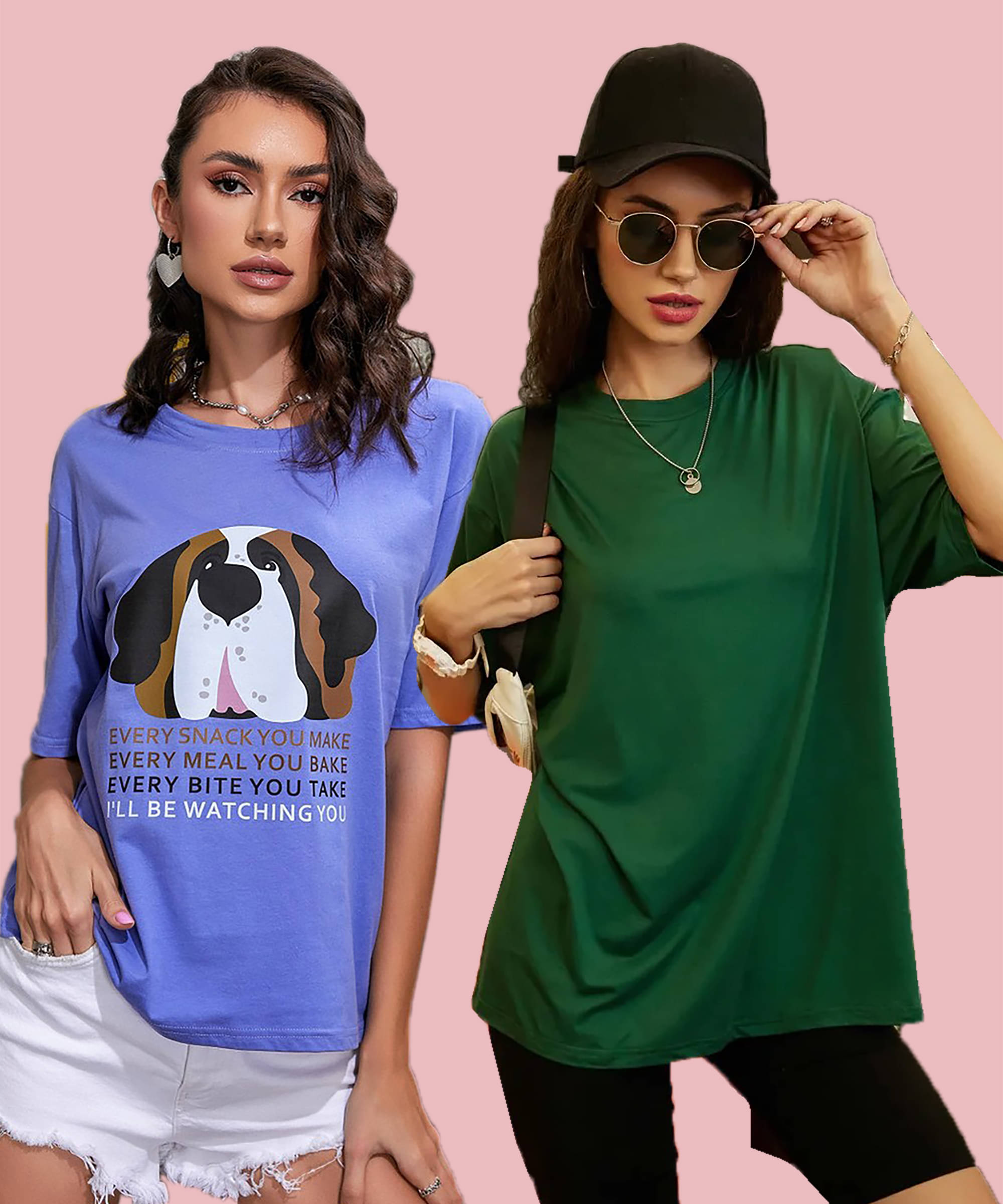     			GRAND MALBORK Women Cotton Printed Oversized Fit Round Neck T-Shirt ( Multicolor )