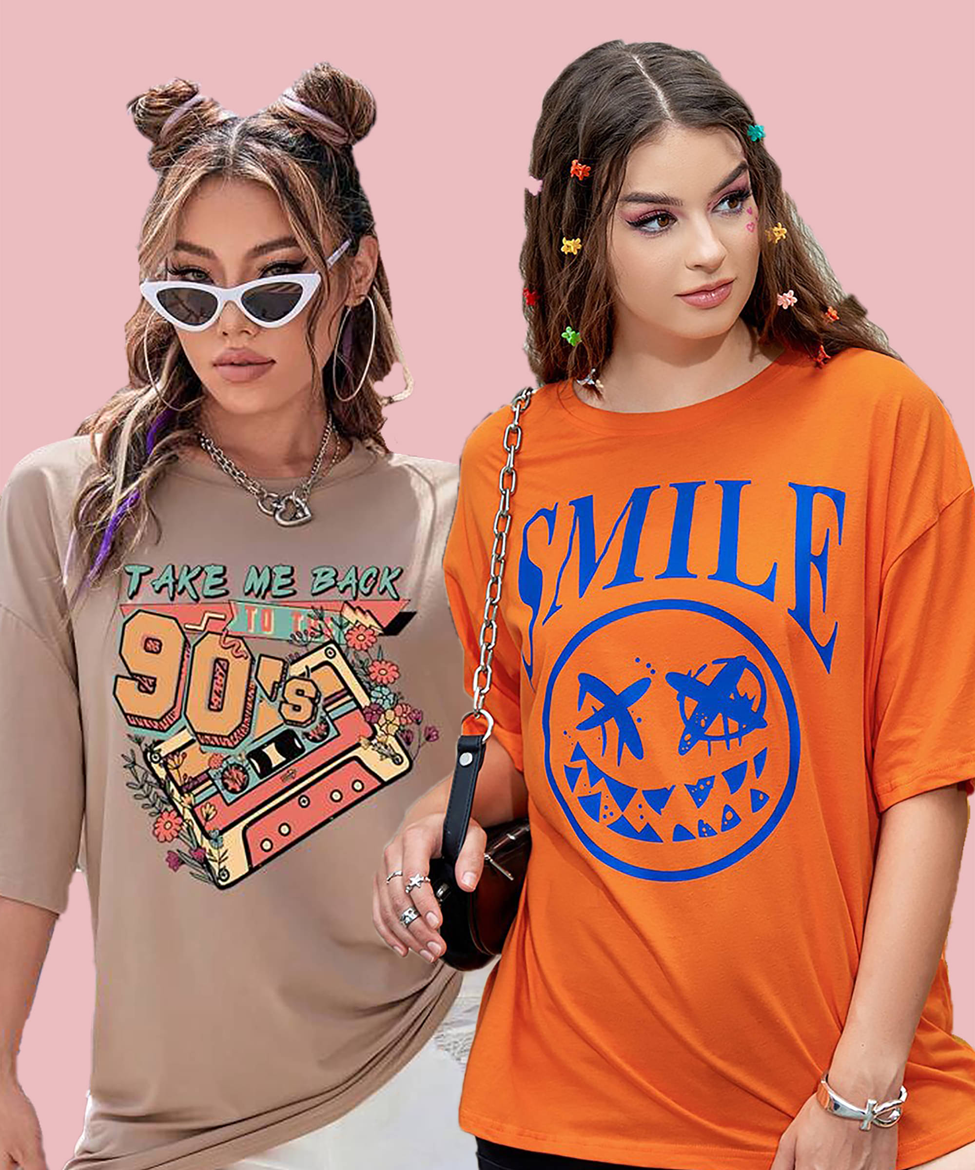     			GRAND MALBORK Women Cotton Printed Oversized Fit Round Neck T-Shirt ( Multicolor )